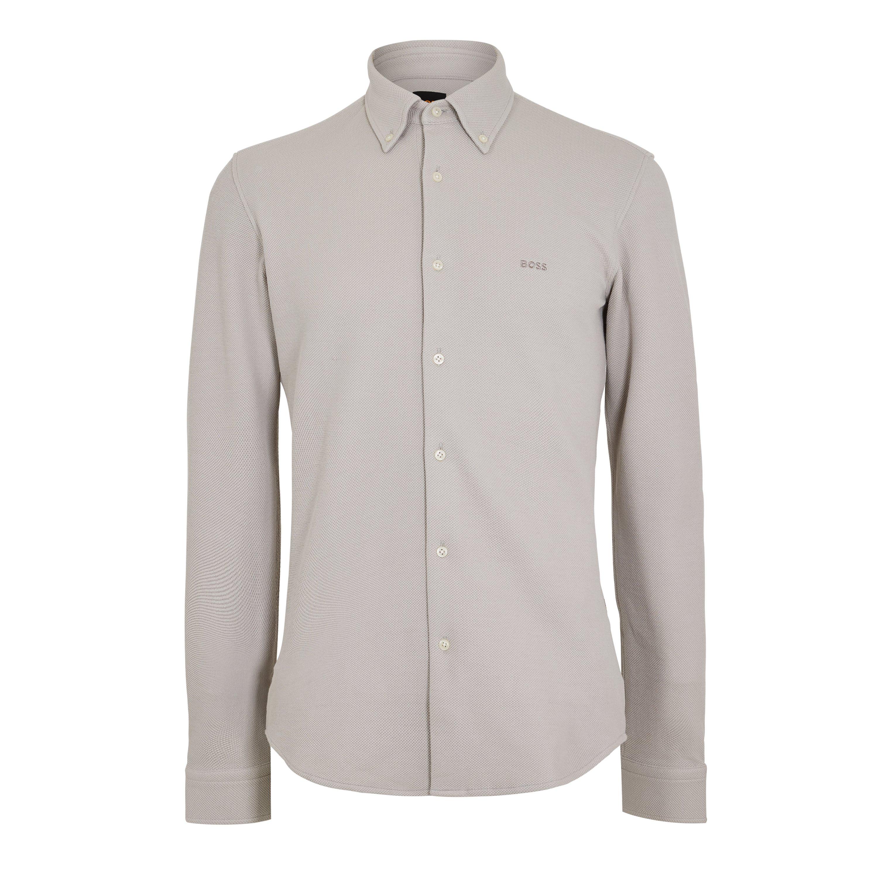 Grey 070 - Boss - Mens BOSS ORANGE Slim Fit Buttoned Long Sleeve Shirt - 1