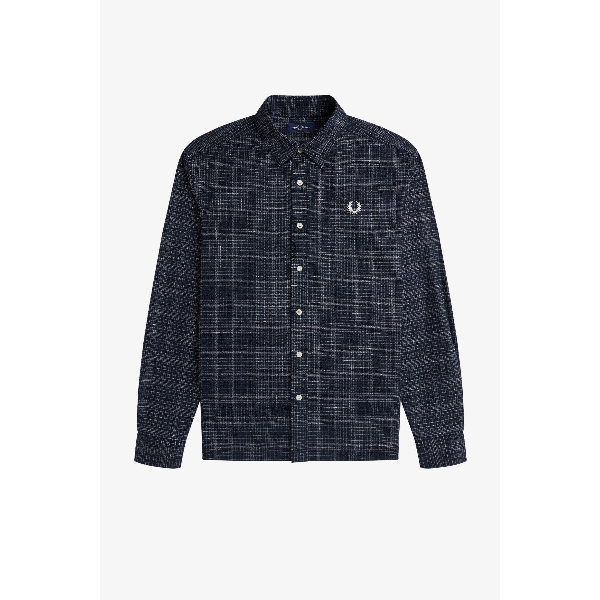 Navy 608 - Fred Perry - Fred Net Slub Shirt Sn64 - 1