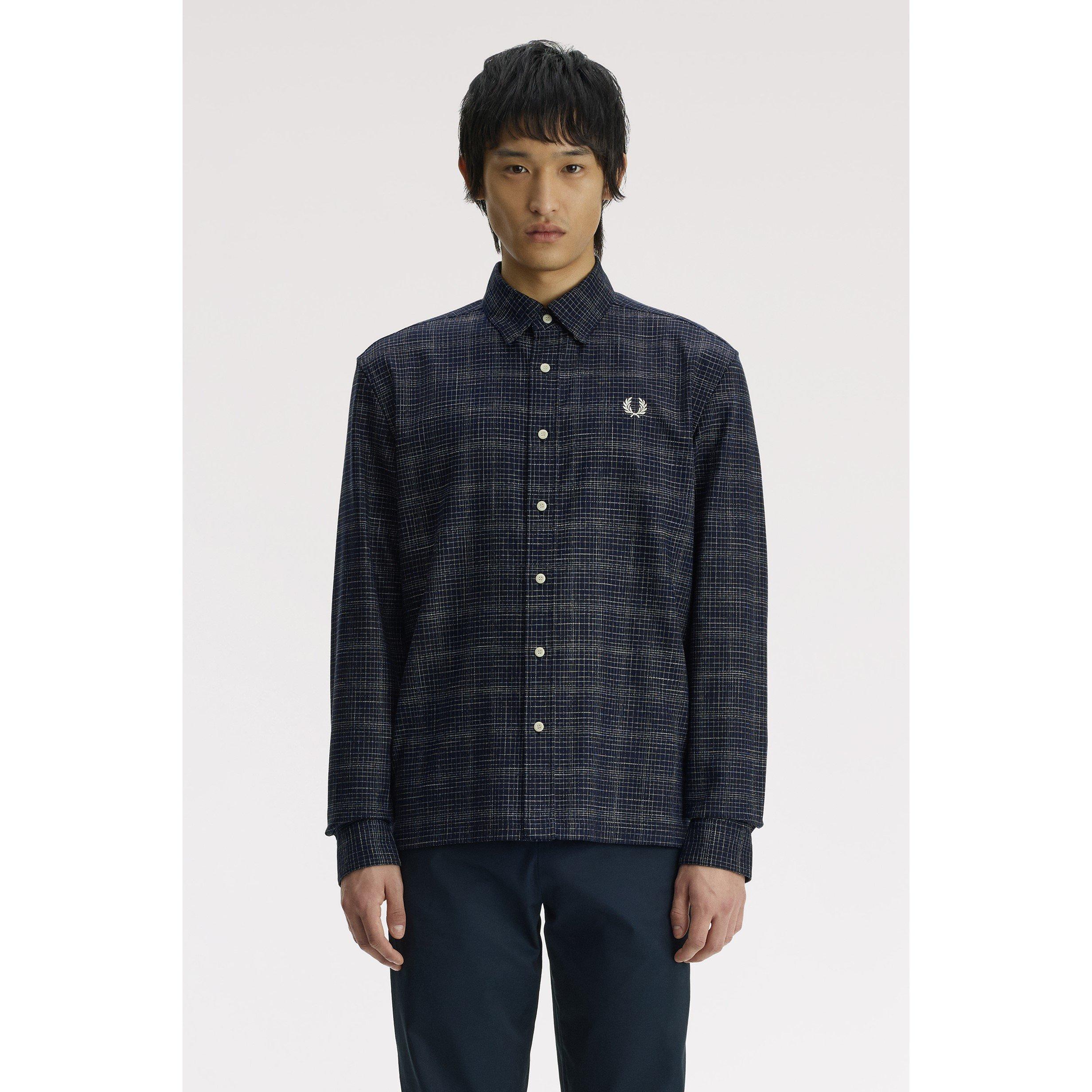 Navy 608 - Fred Perry - Fred Net Slub Shirt Sn64 - 3