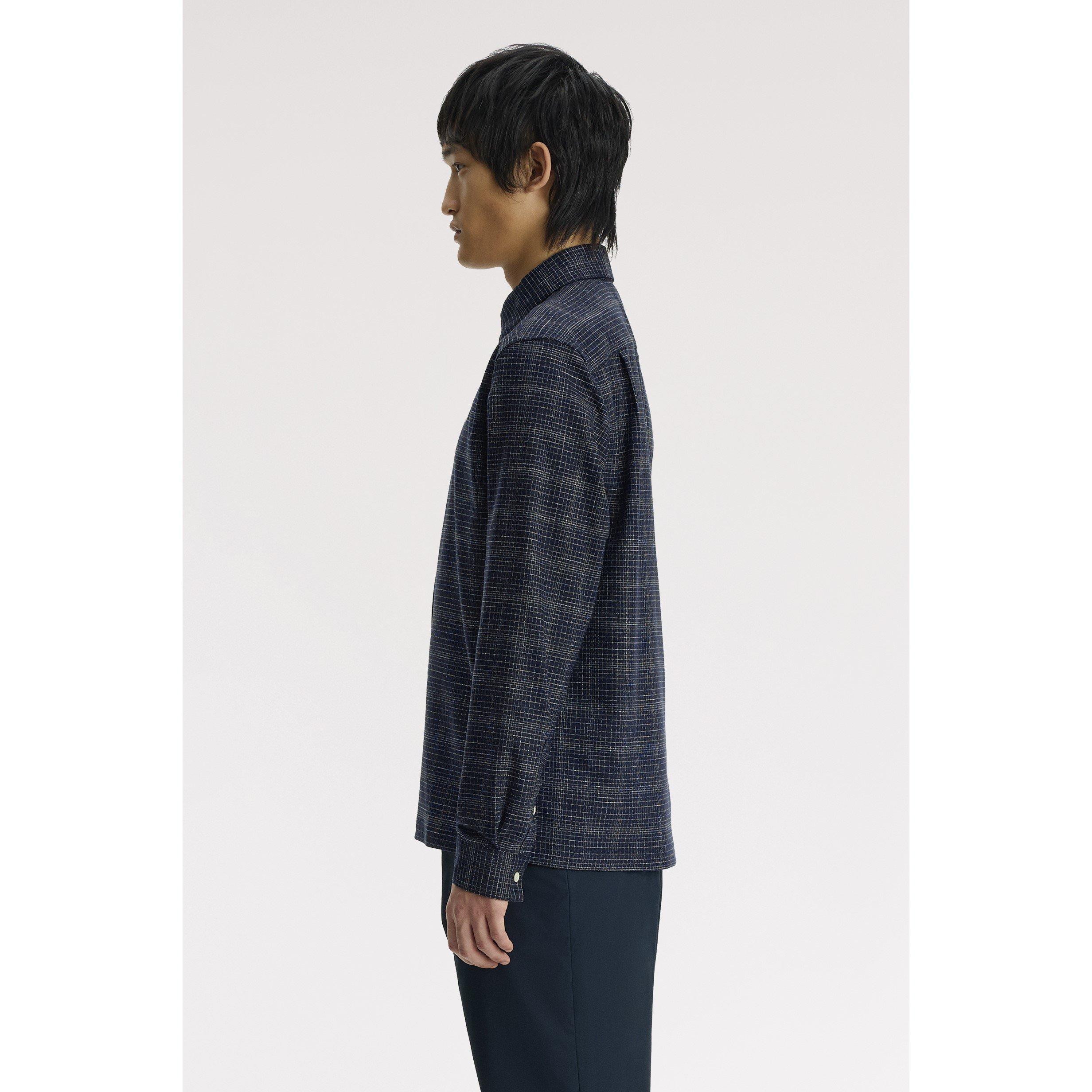 Navy 608 - Fred Perry - Fred Net Slub Shirt Sn64 - 4