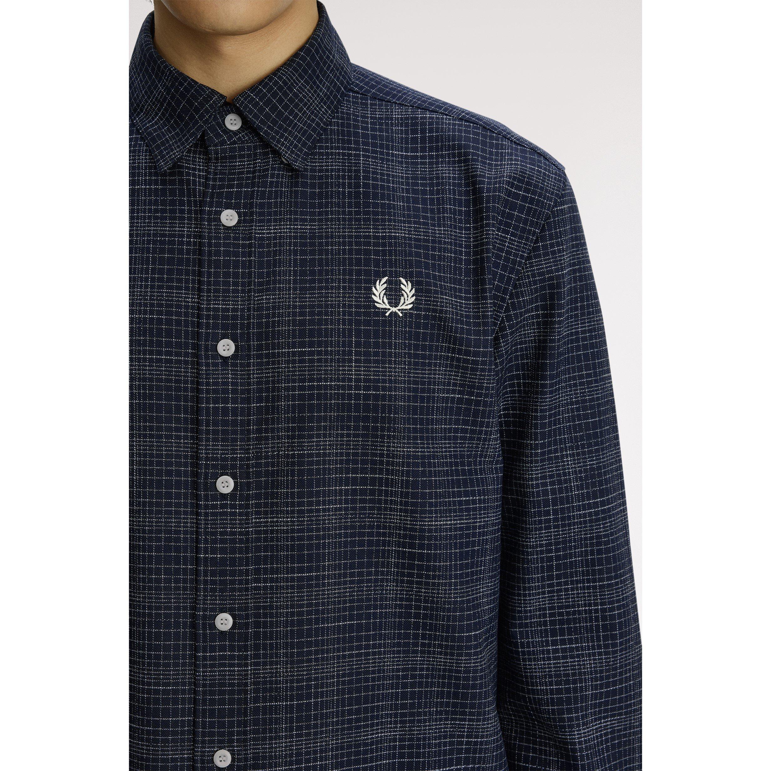 Navy 608 - Fred Perry - Fred Net Slub Shirt Sn64 - 5