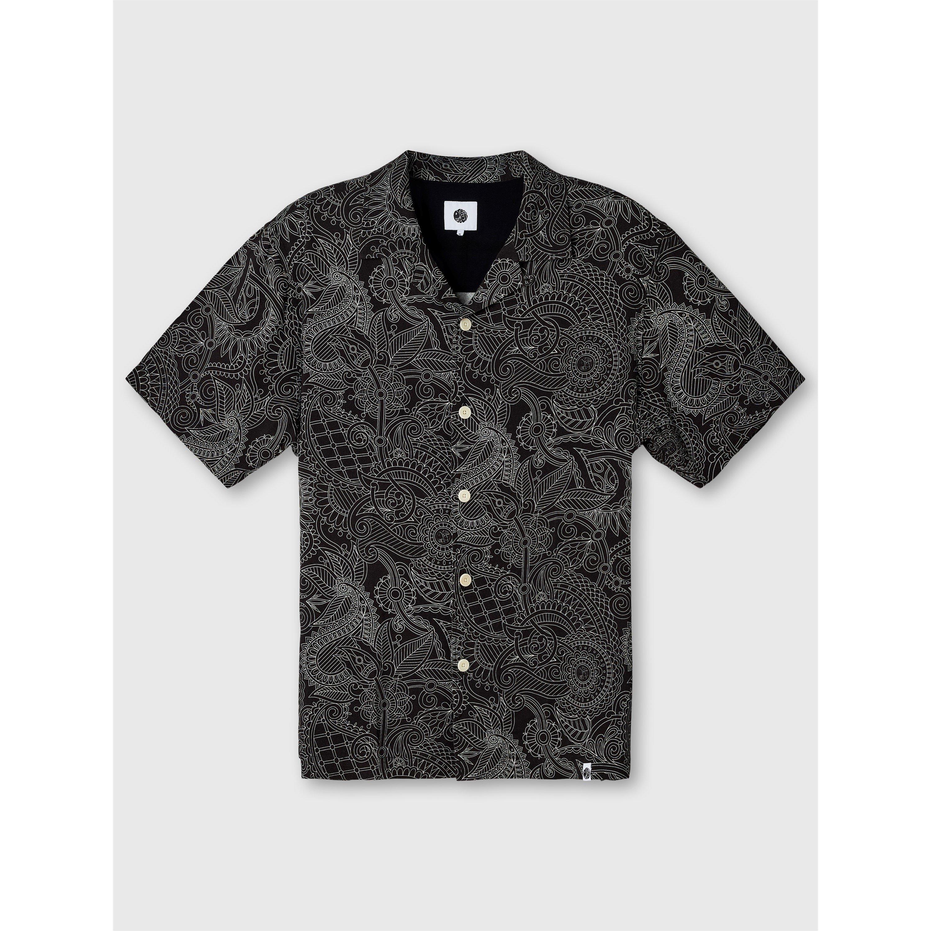 Black - Pretty Green - Men's Patterned Short Sleeve Shirt - 1