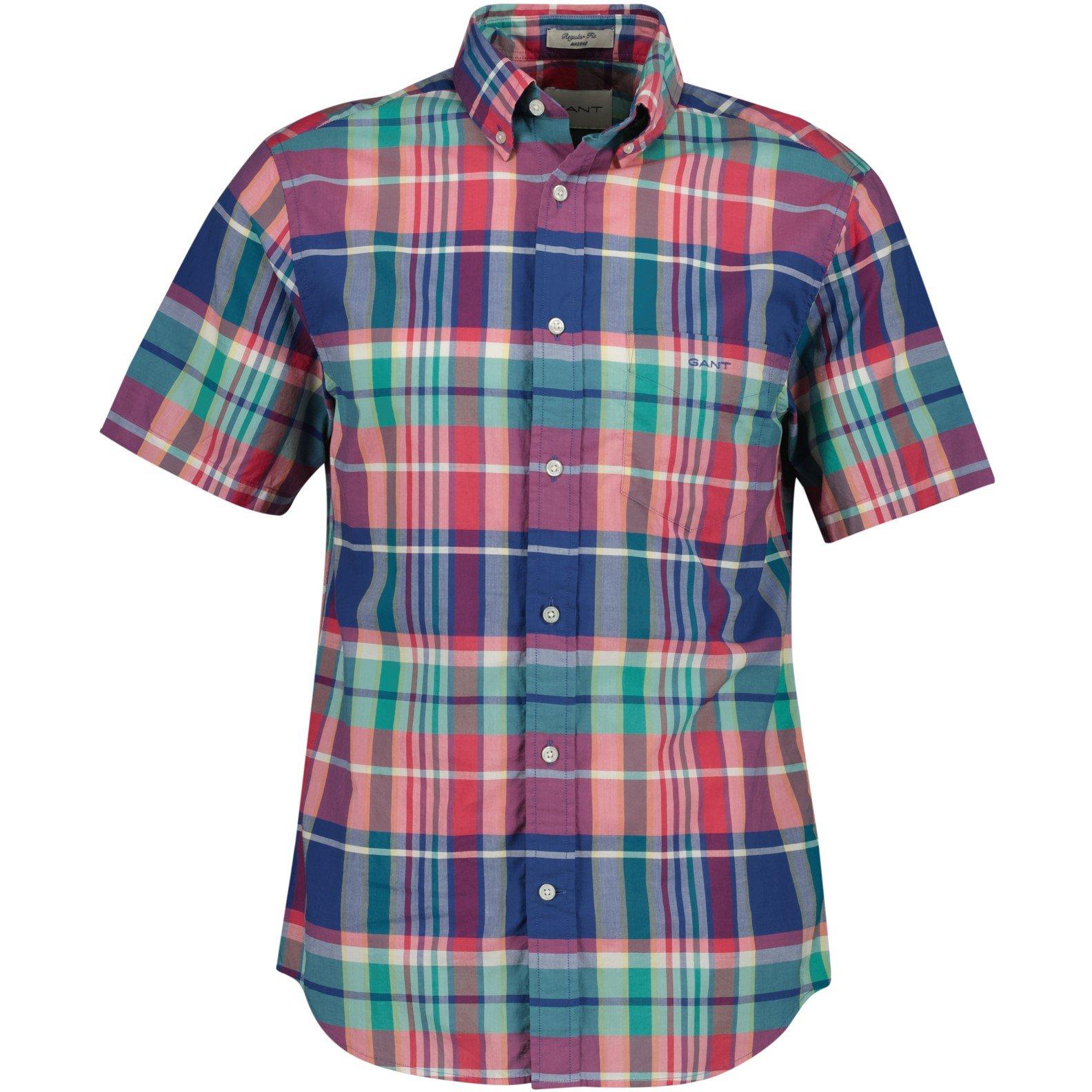 Rose Red 641 - Gant - Men's Patterned Short Sleeve Shirt - 1