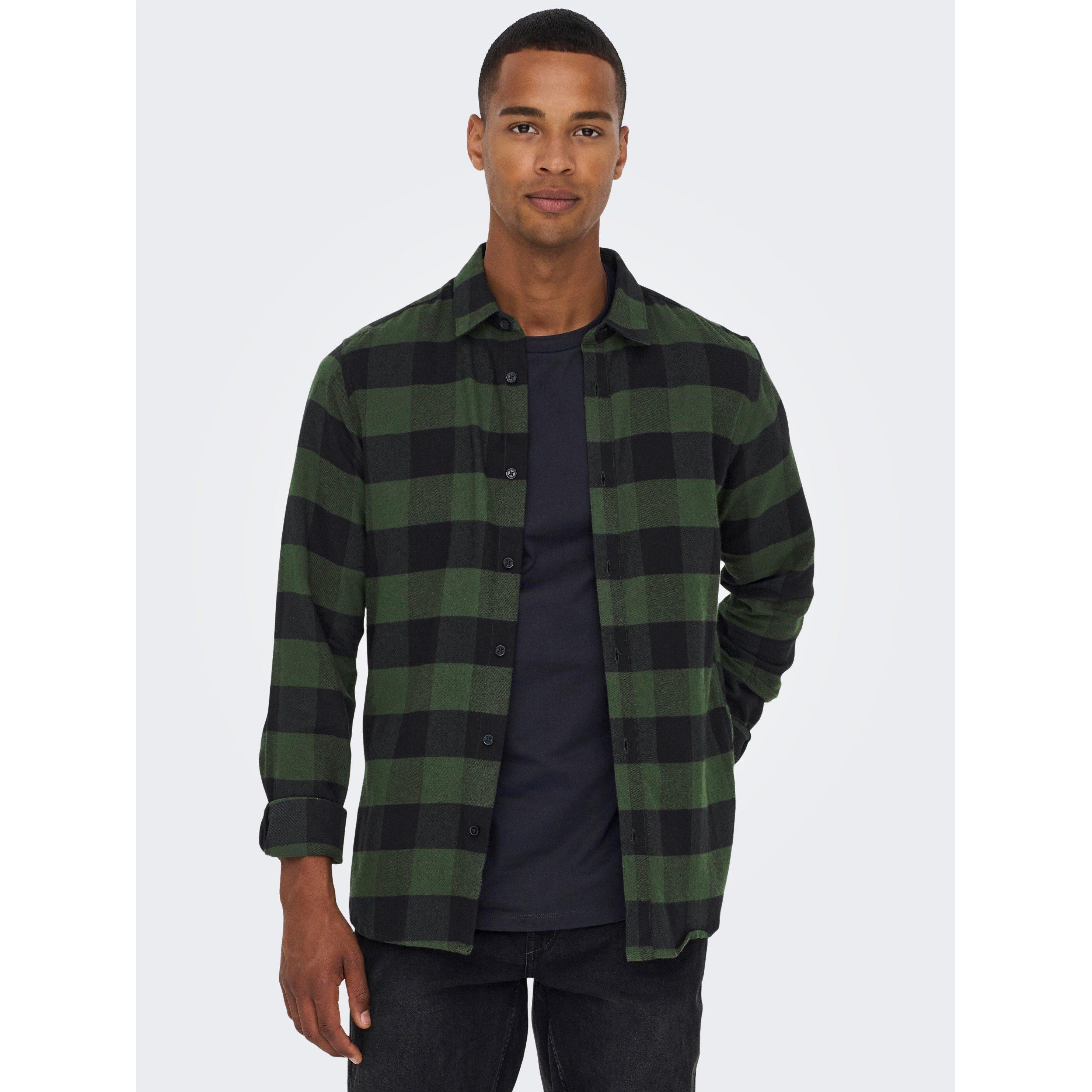 Notte nel bosco - Only and Sons - Long-Sleeve Check Patterned Shirt - 2