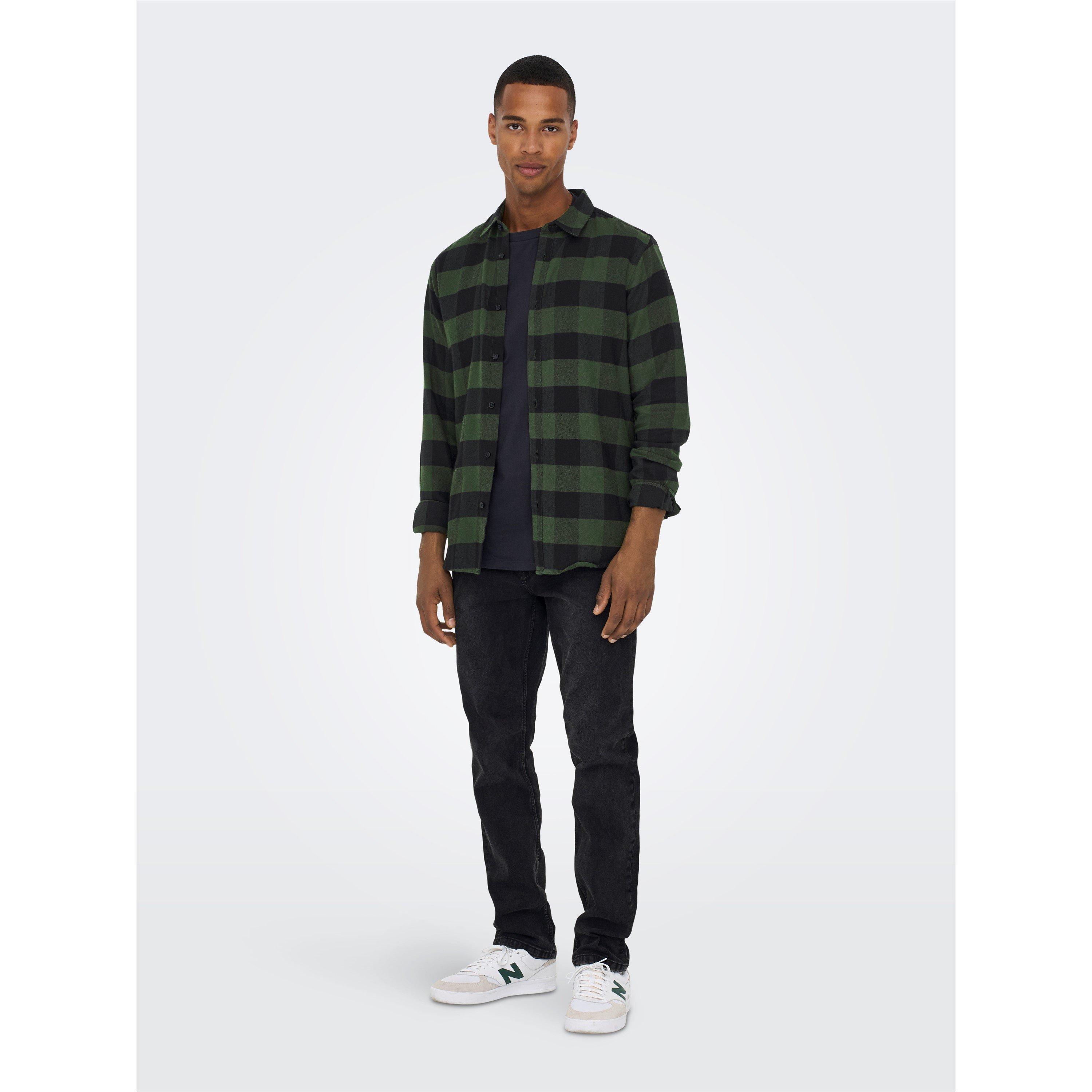 Notte nel bosco - Only and Sons - Long-Sleeve Check Patterned Shirt - 3