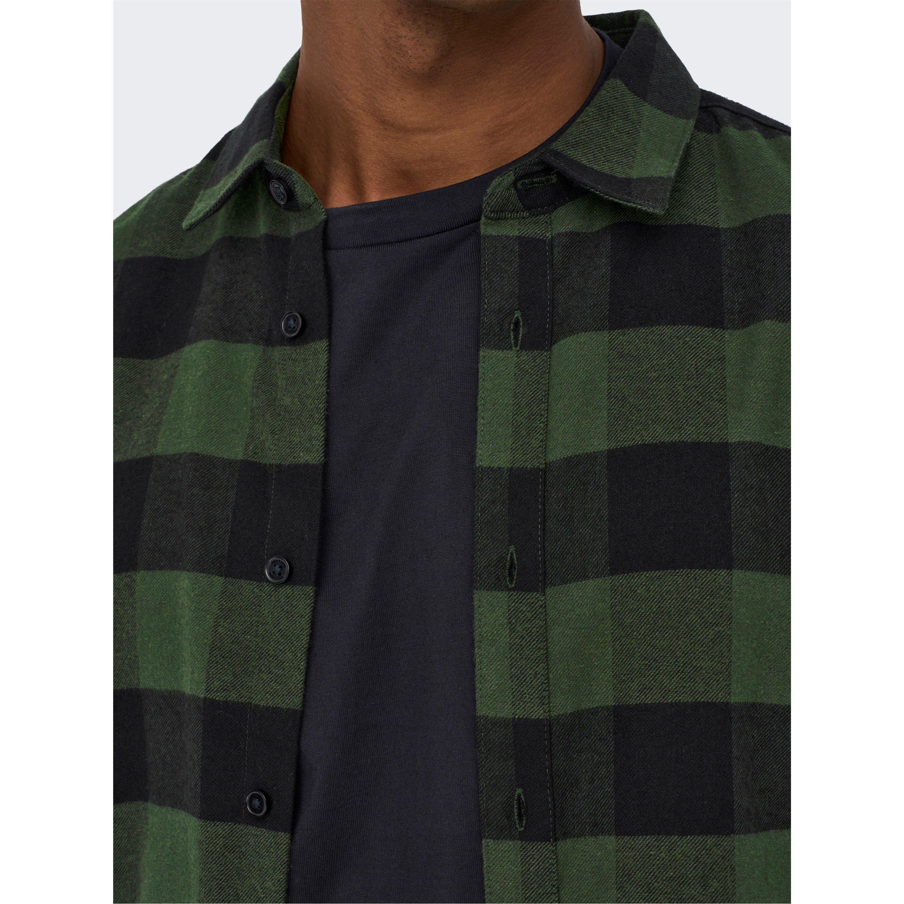 Notte nel bosco - Only and Sons - Long-Sleeve Check Patterned Shirt - 5