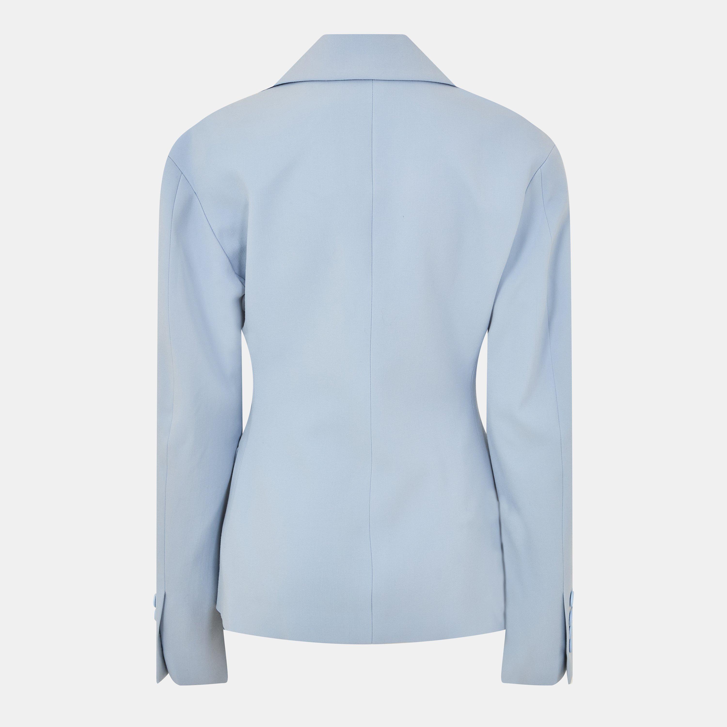 Light Blue - Off White - Women's - Tailored Suit Jacket - 2