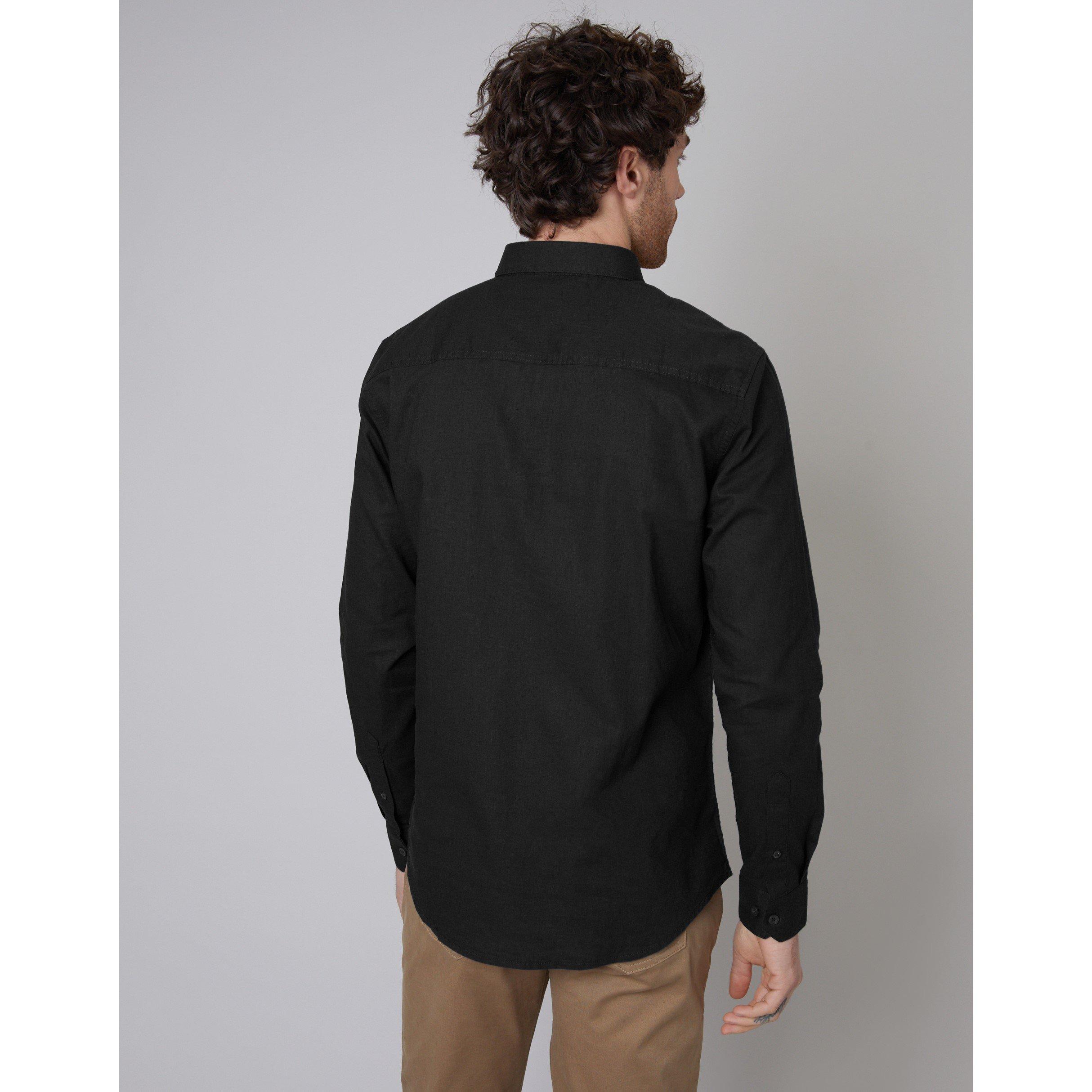 Black - Threadbare - Men's Long-Sleeve Plain Shirt - 3