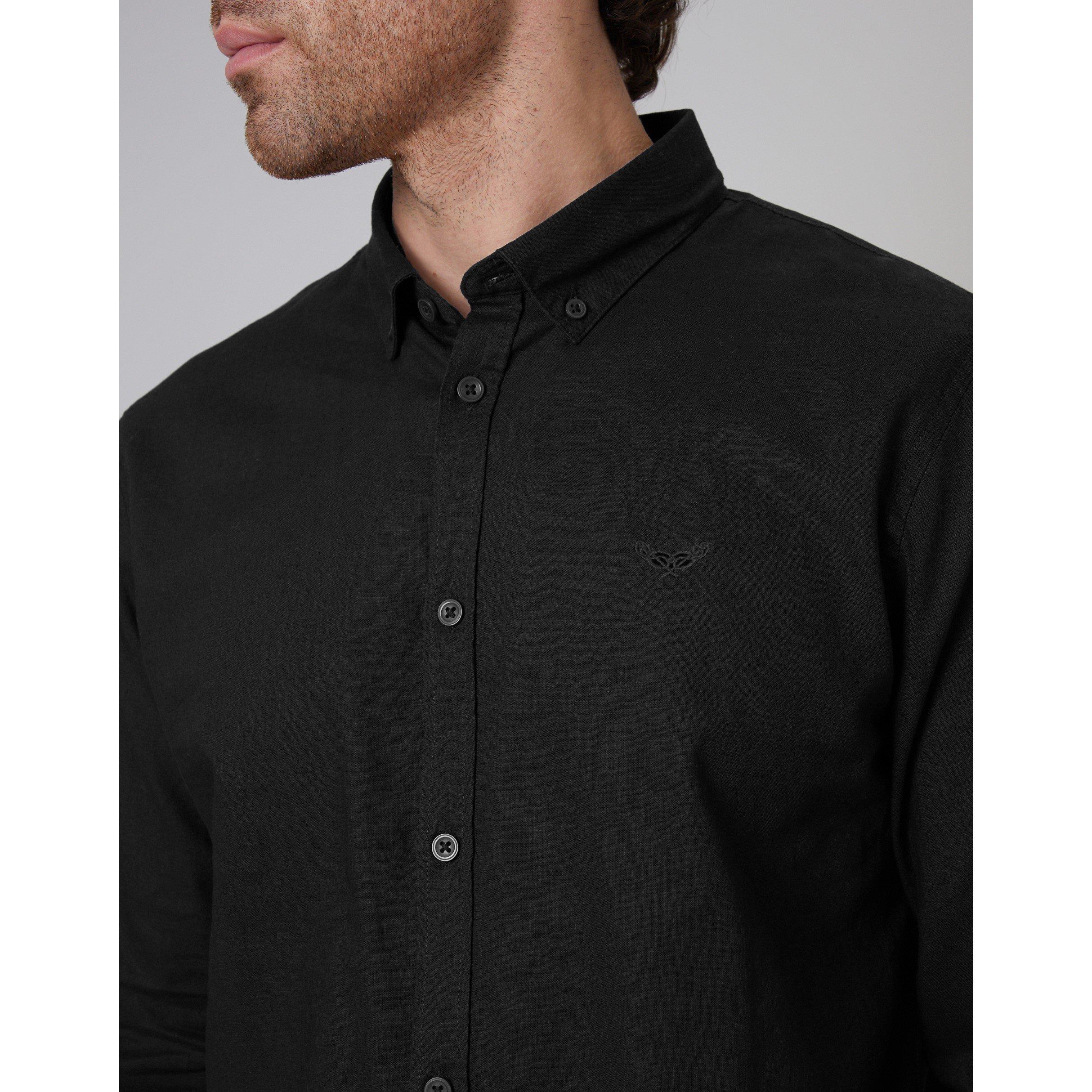 Black - Threadbare - Men's Long-Sleeve Plain Shirt - 4