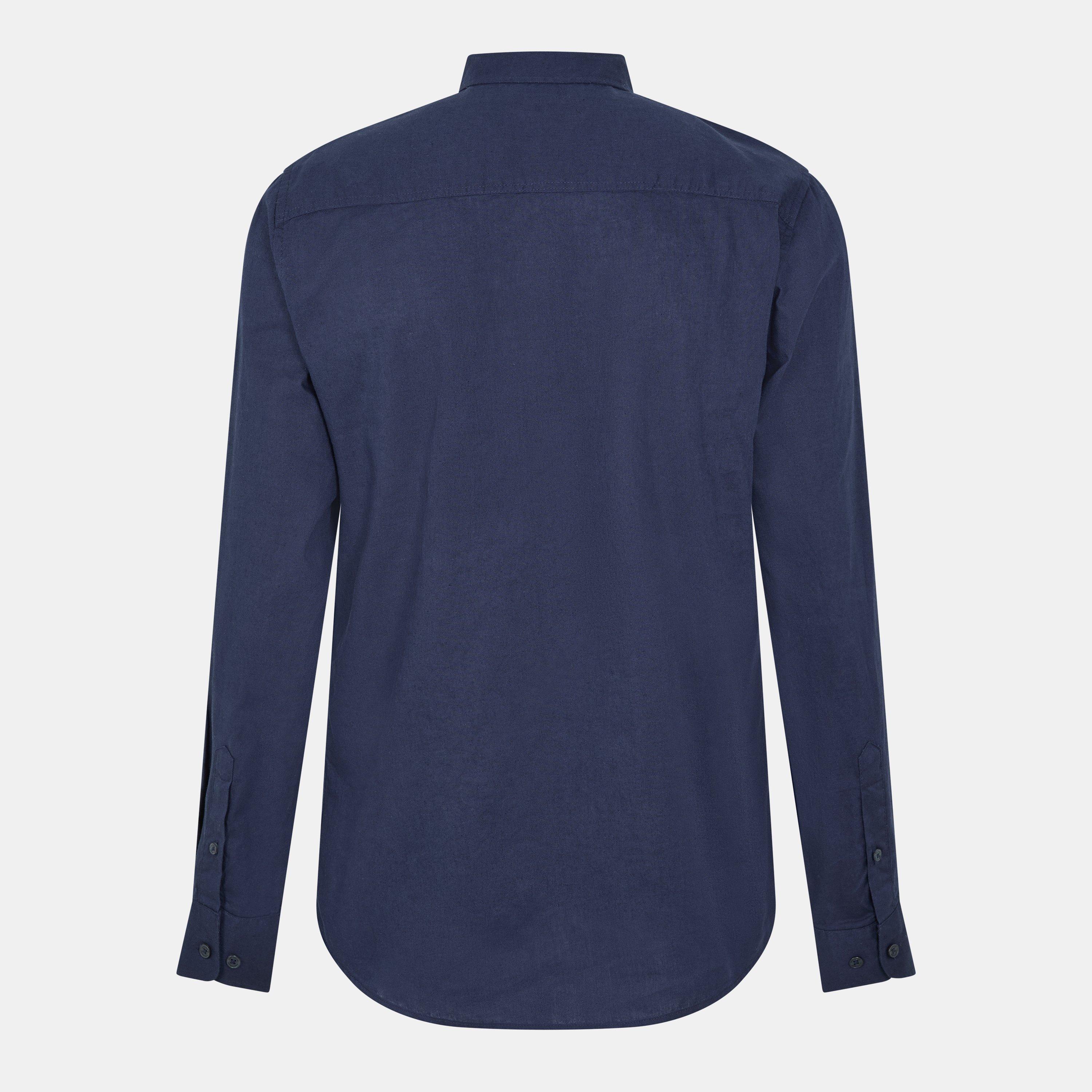 Navy - Threadbare - Long-Sleeve Plain Shirt - 2