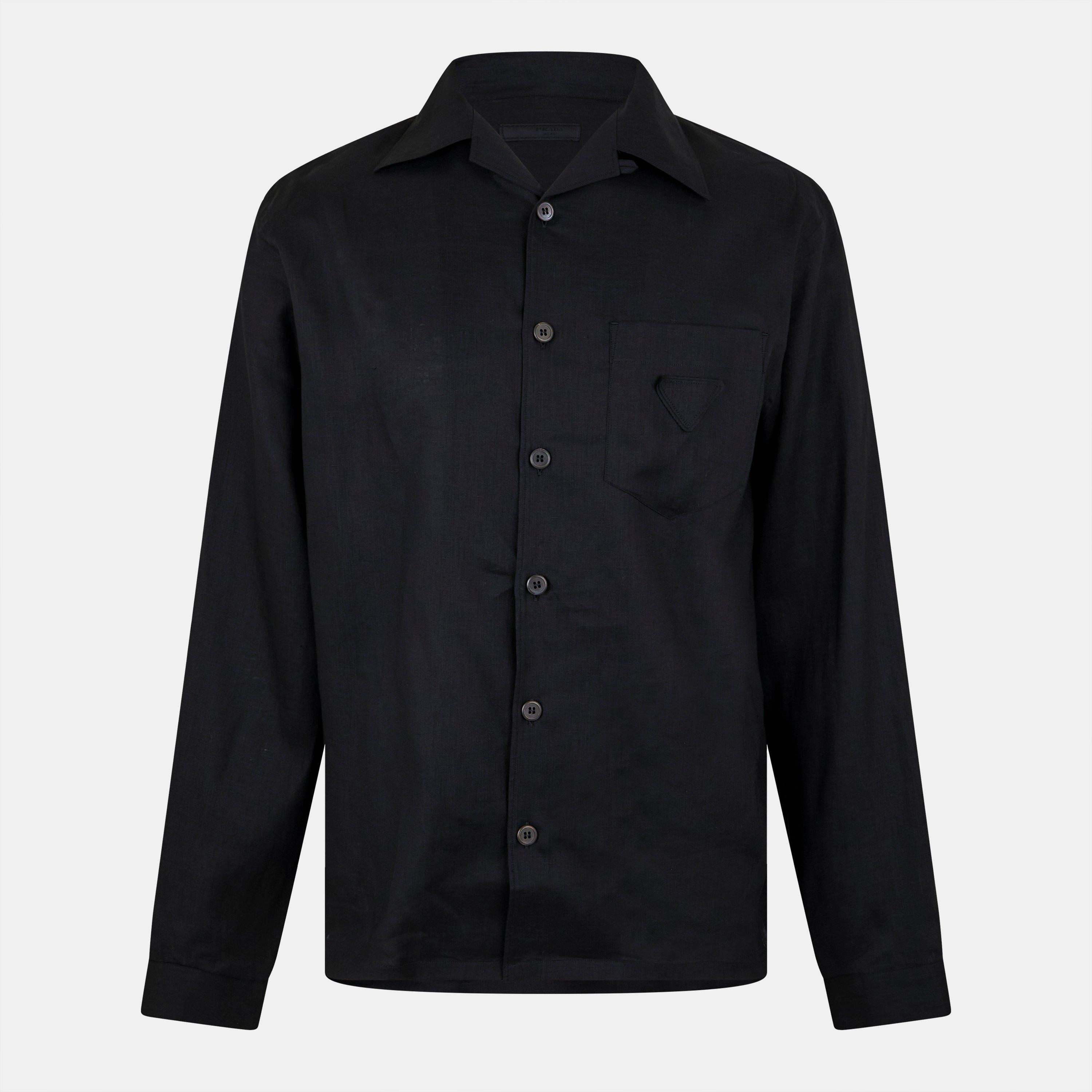 Prada Linen Long Sleeve Shirt