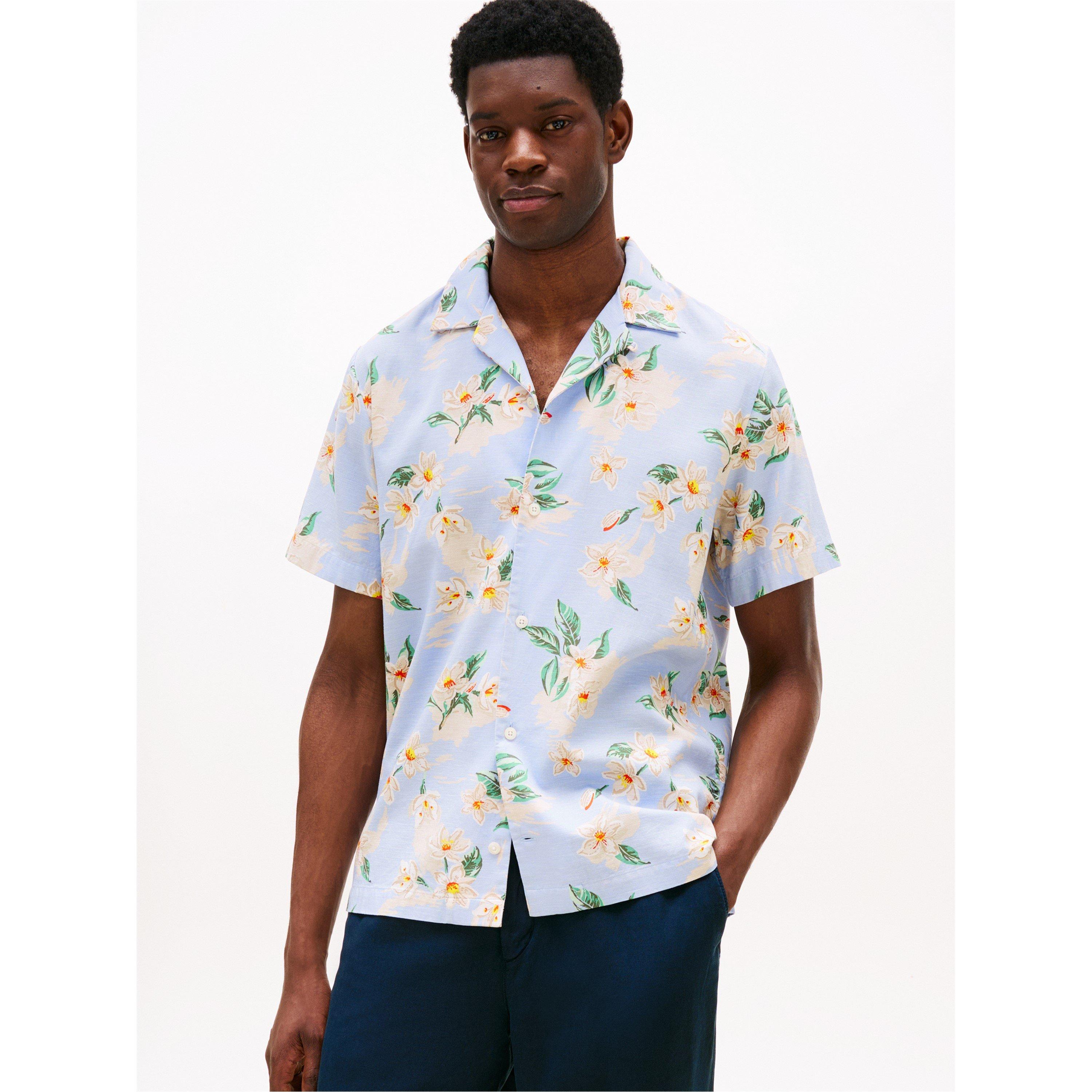 Sweet Blue 0GY - Tommy Hilfiger - Men's Floral Short-Sleeve Patterned Shirt - 2