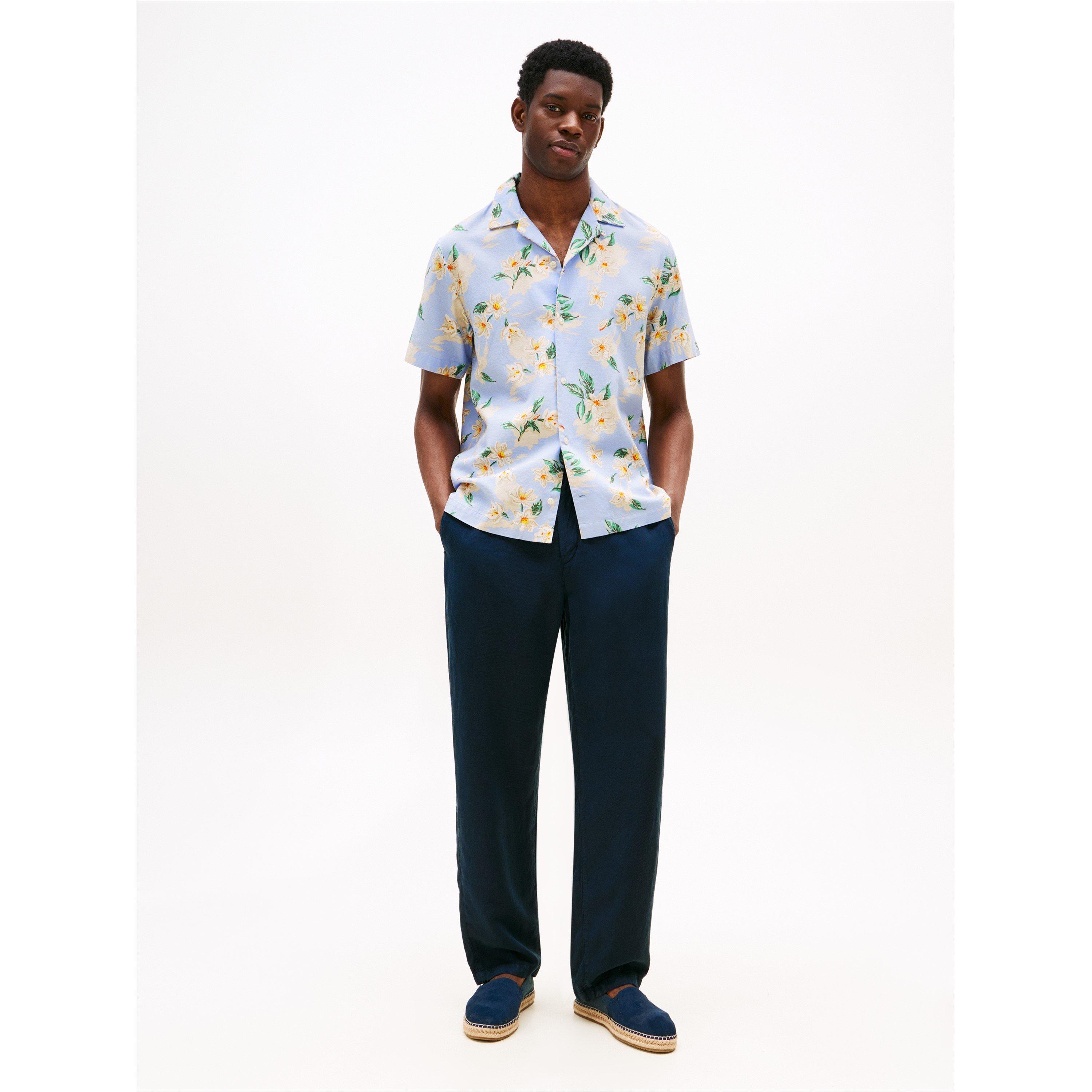 Sweet Blue 0GY - Tommy Hilfiger - Men's Floral Short-Sleeve Patterned Shirt - 3