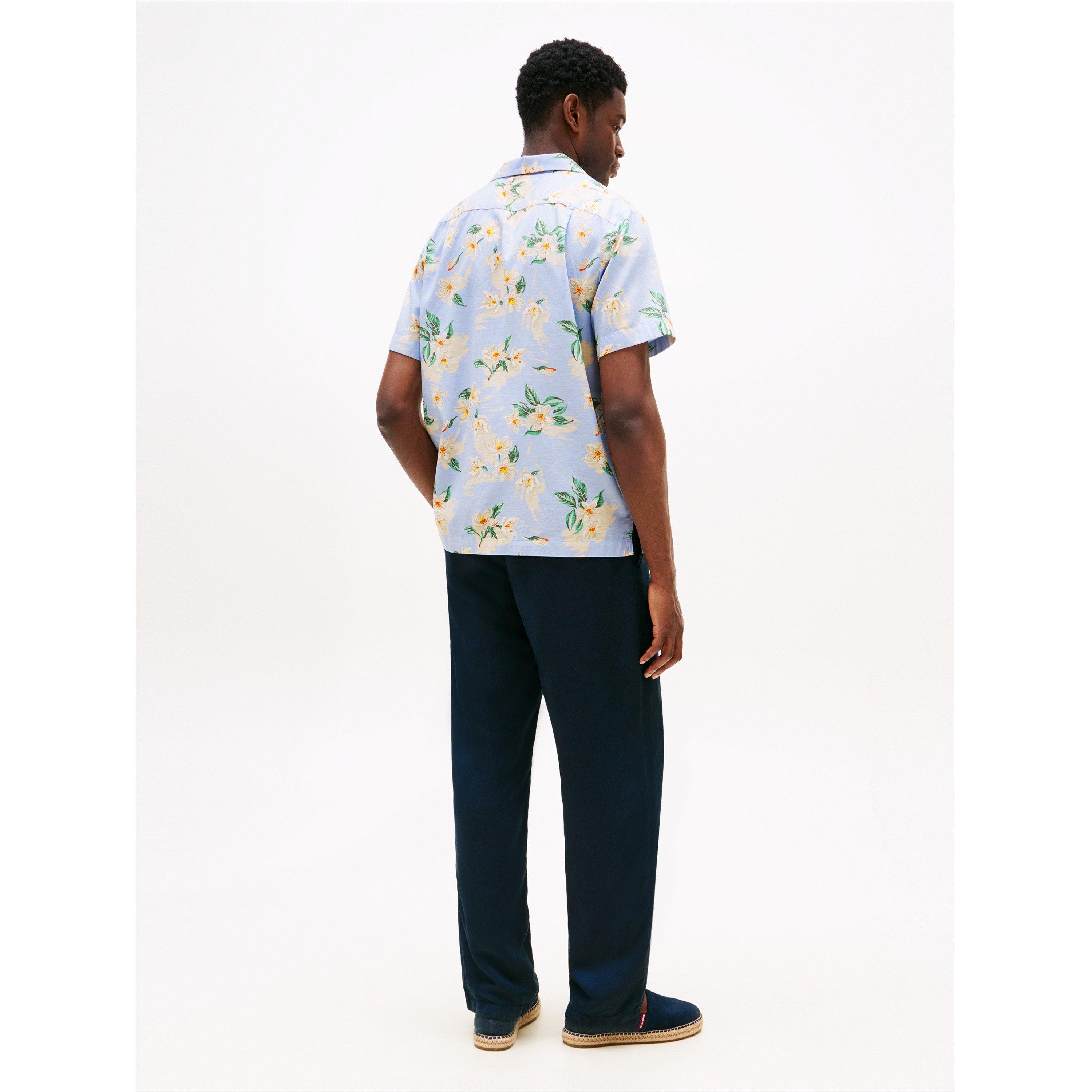 Sweet Blue 0GY - Tommy Hilfiger - Men's Floral Short-Sleeve Patterned Shirt - 4