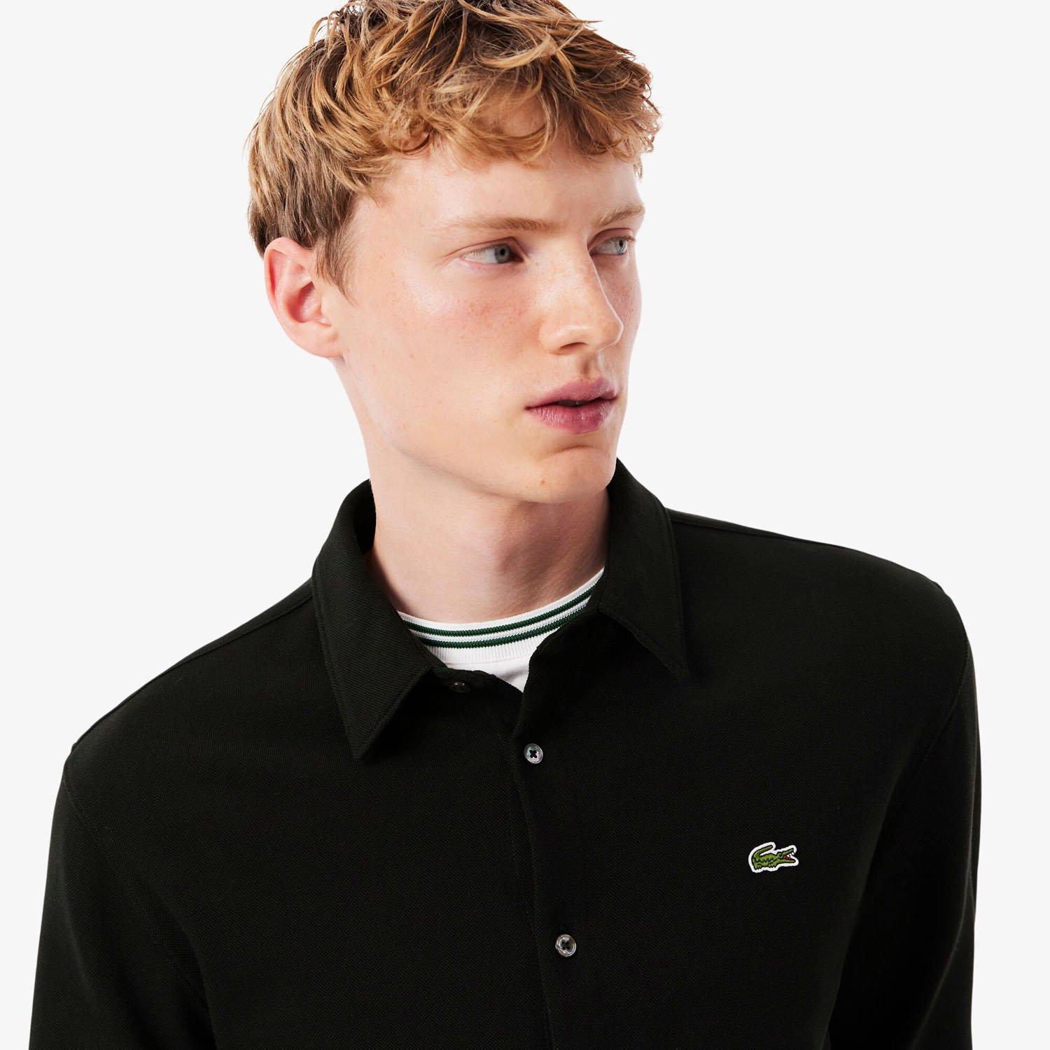 Noir - Lacoste - Lacoste Plain Shrt L Sn99 - 5