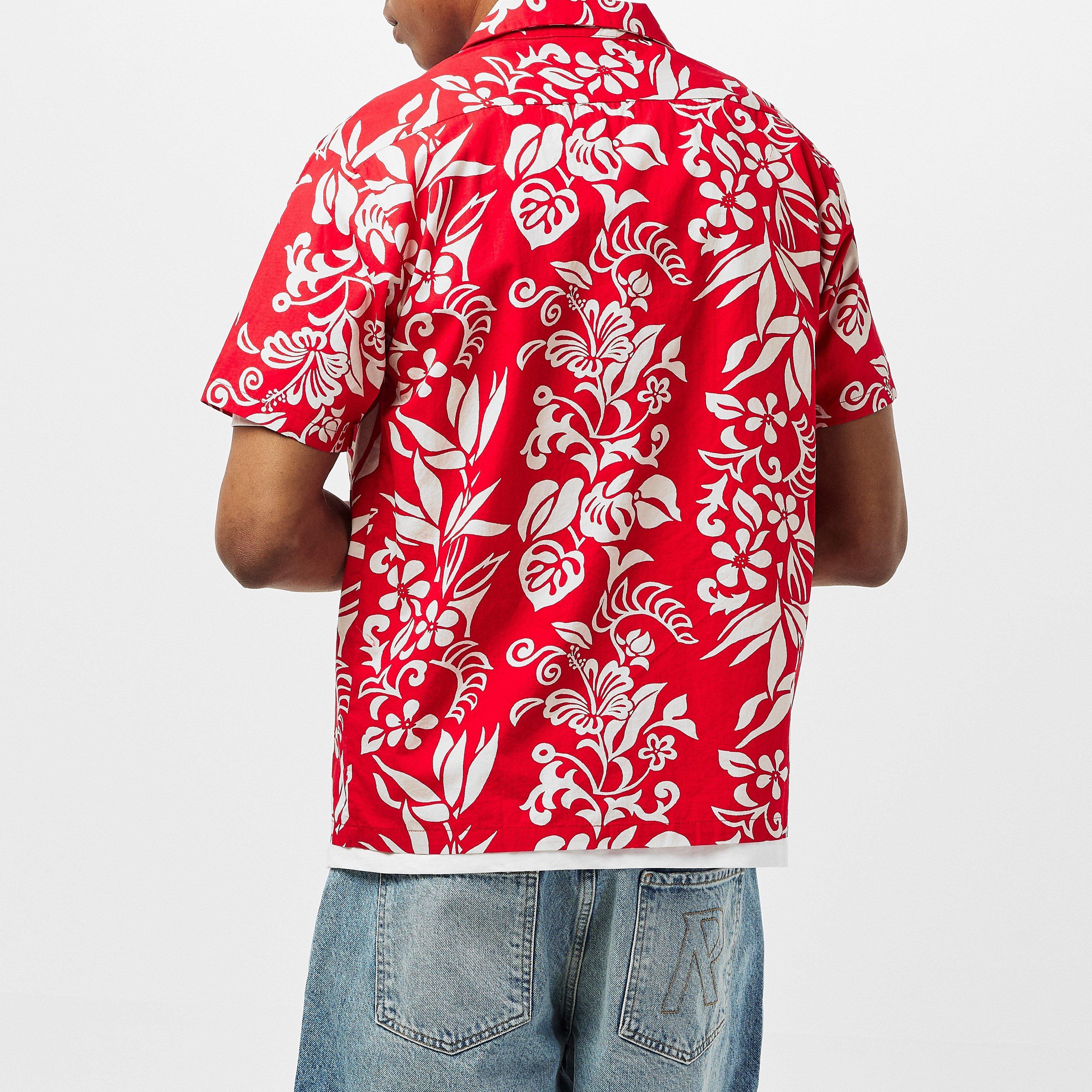 Rød - Replay - Men's Hawaiian Short-Sleeve Patterned Shirt - 4