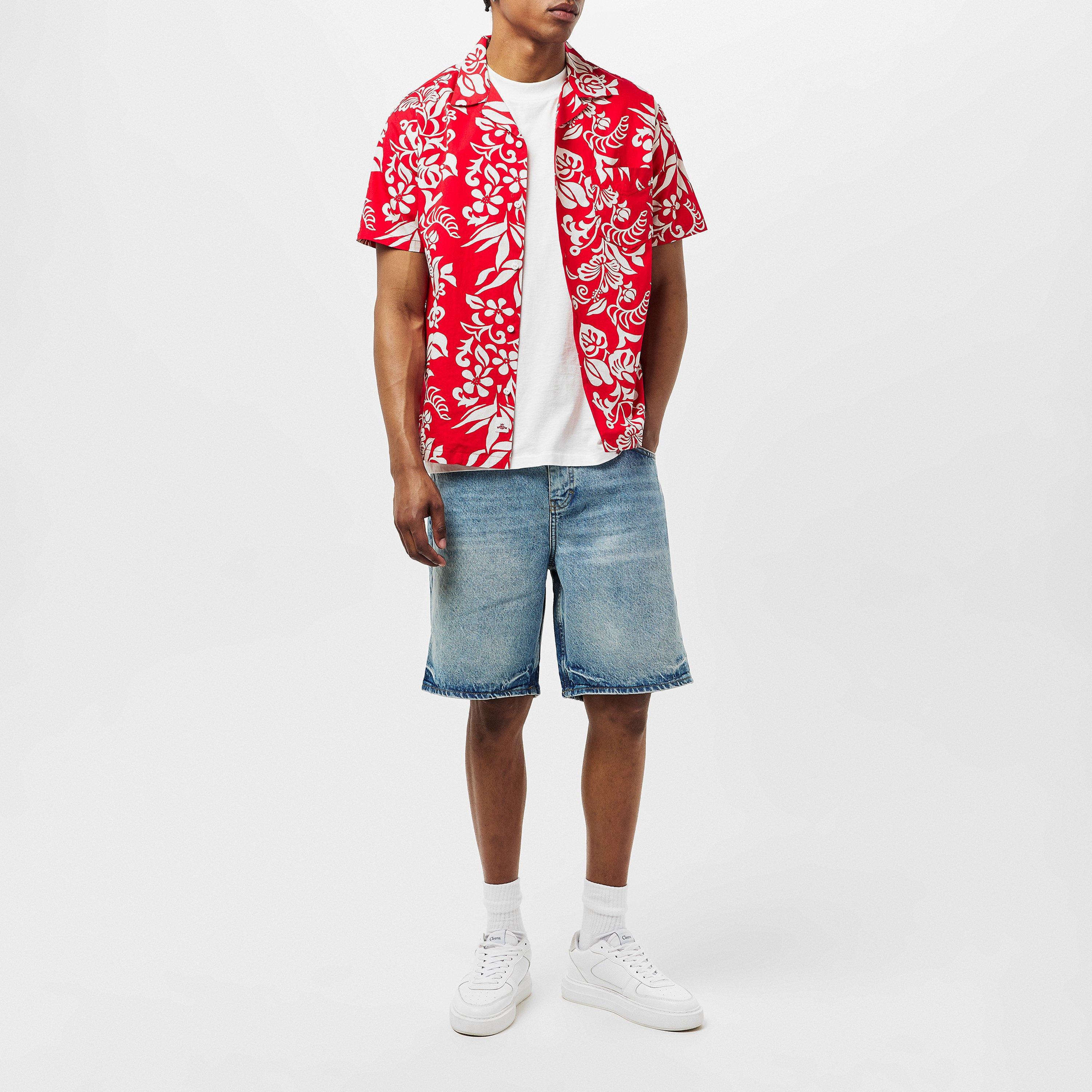 Rød - Replay - Men's Hawaiian Short-Sleeve Patterned Shirt - 6