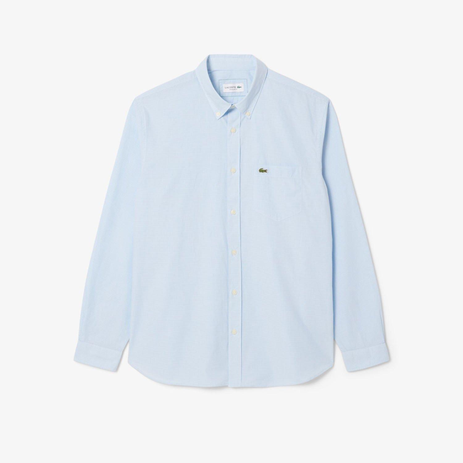 White/Overview - Lacoste - Men's Long Sleeve Plain Shirt - 1
