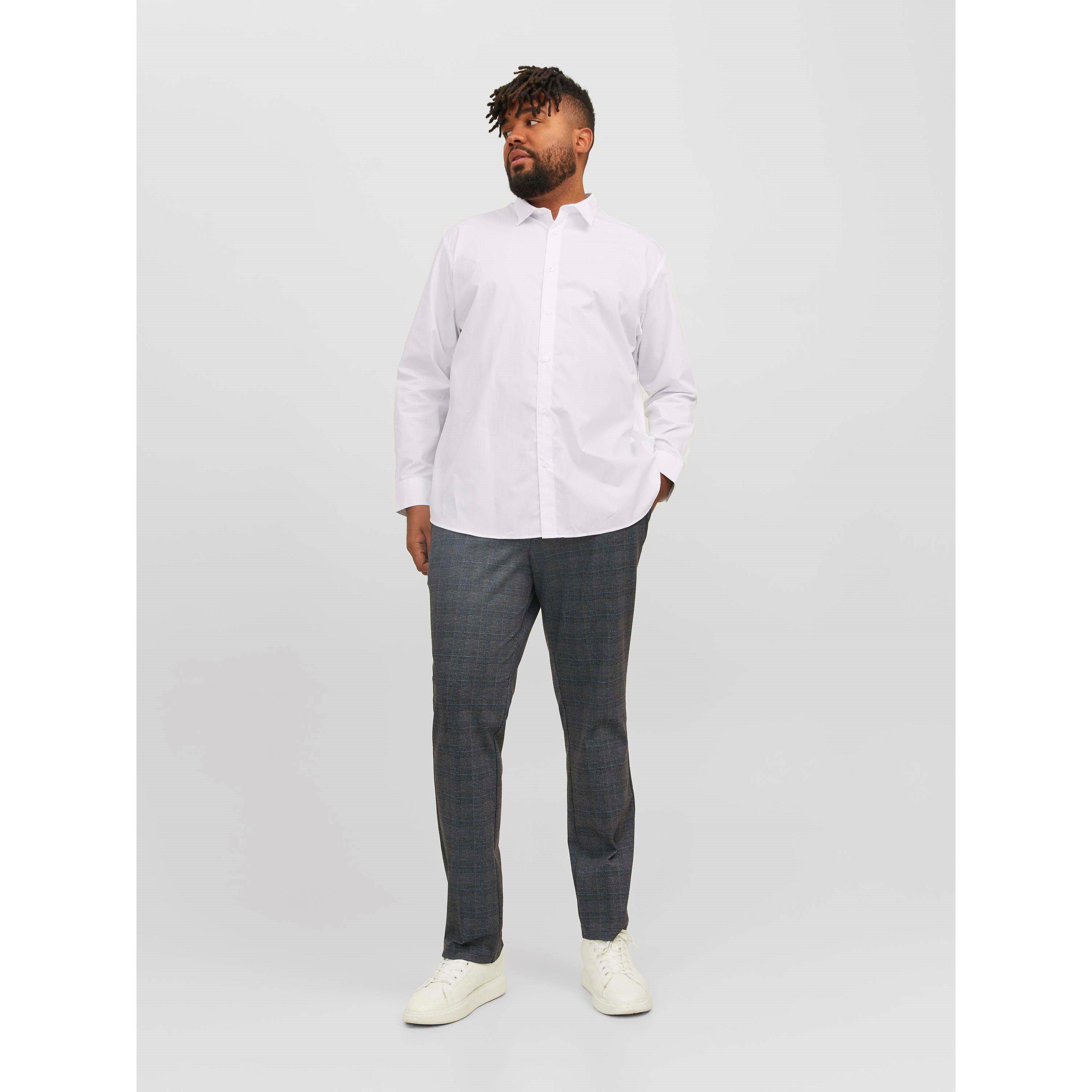 Branco - Jack and Jones - Men's Joe Plain Short Sleeve Dress Shirt - 2