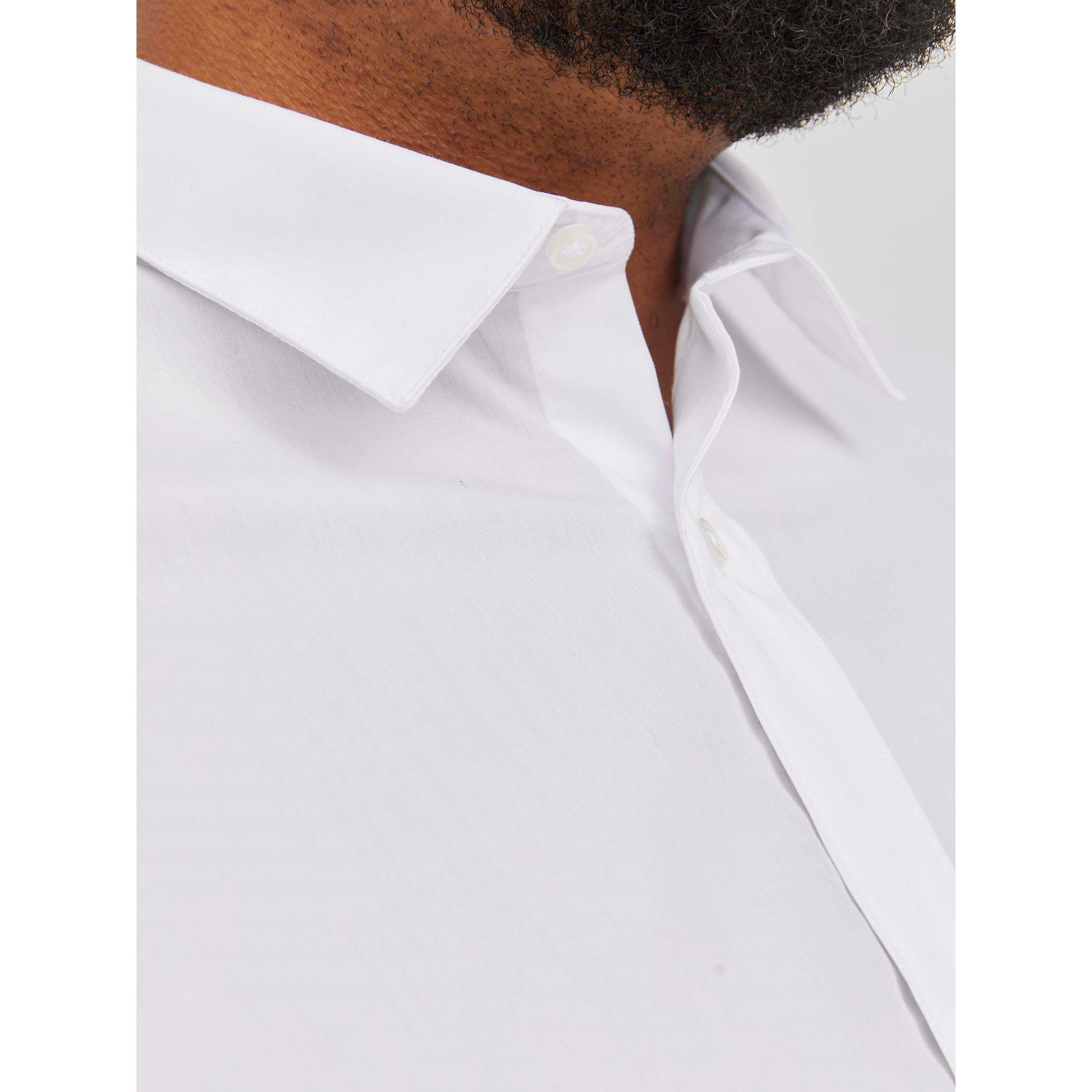 Branco - Jack and Jones - Men's Joe Plain Short Sleeve Dress Shirt - 4