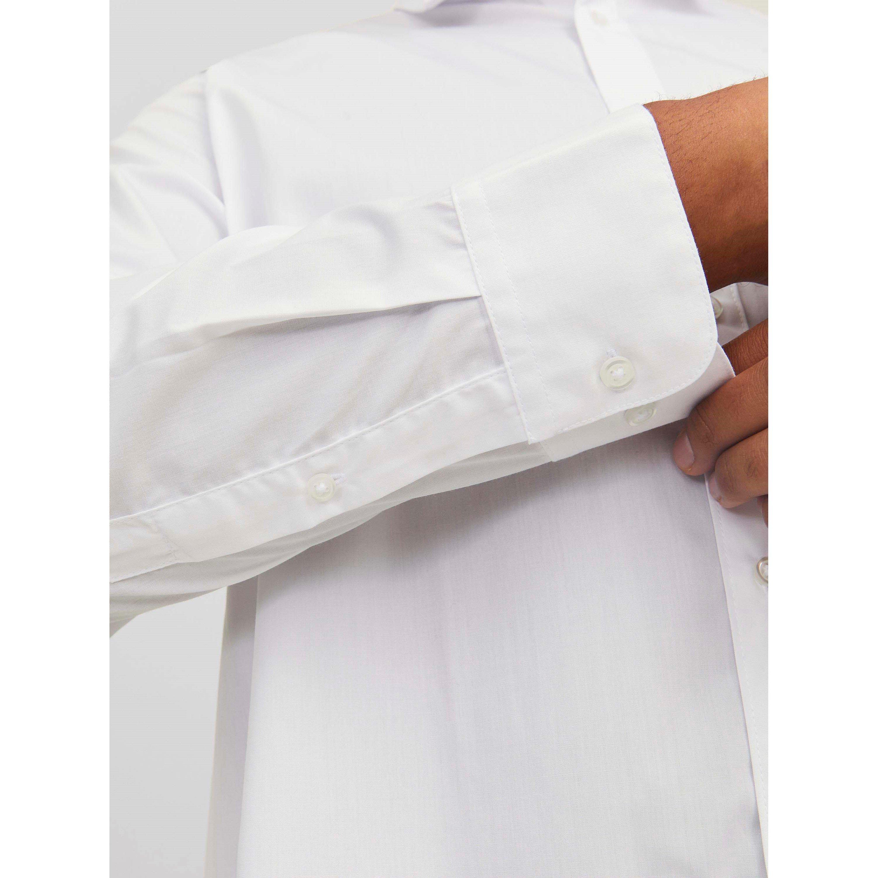 Branco - Jack and Jones - Men's Joe Plain Short Sleeve Dress Shirt - 5