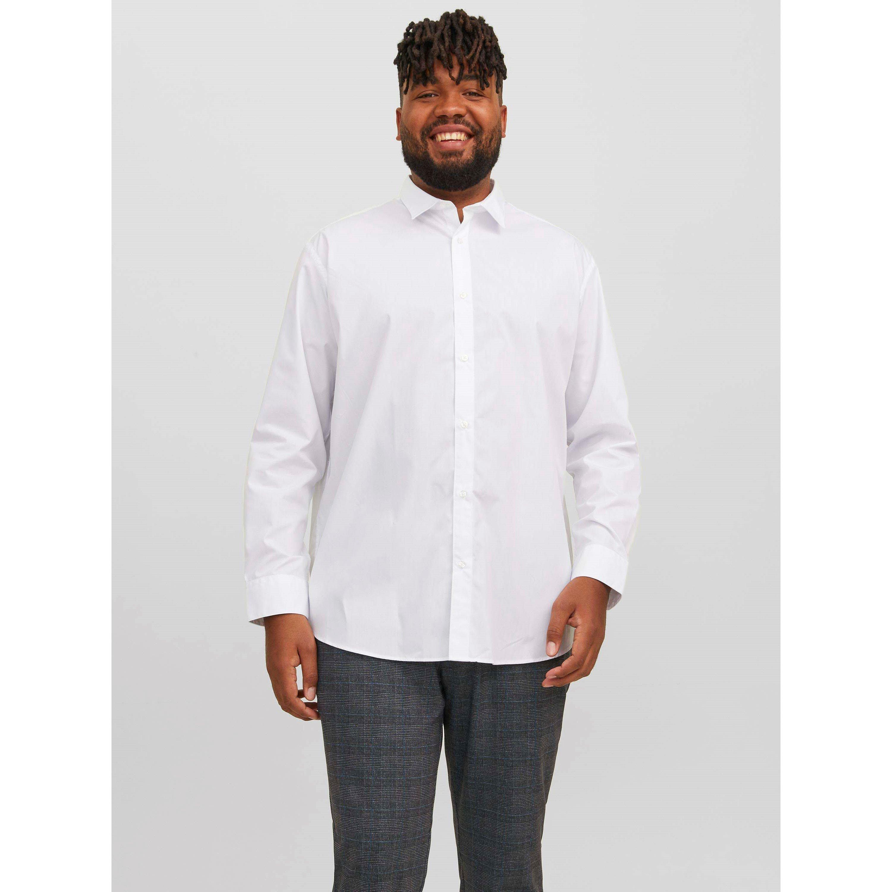 Branco - Jack and Jones - Men's Joe Plain Short Sleeve Dress Shirt - 6