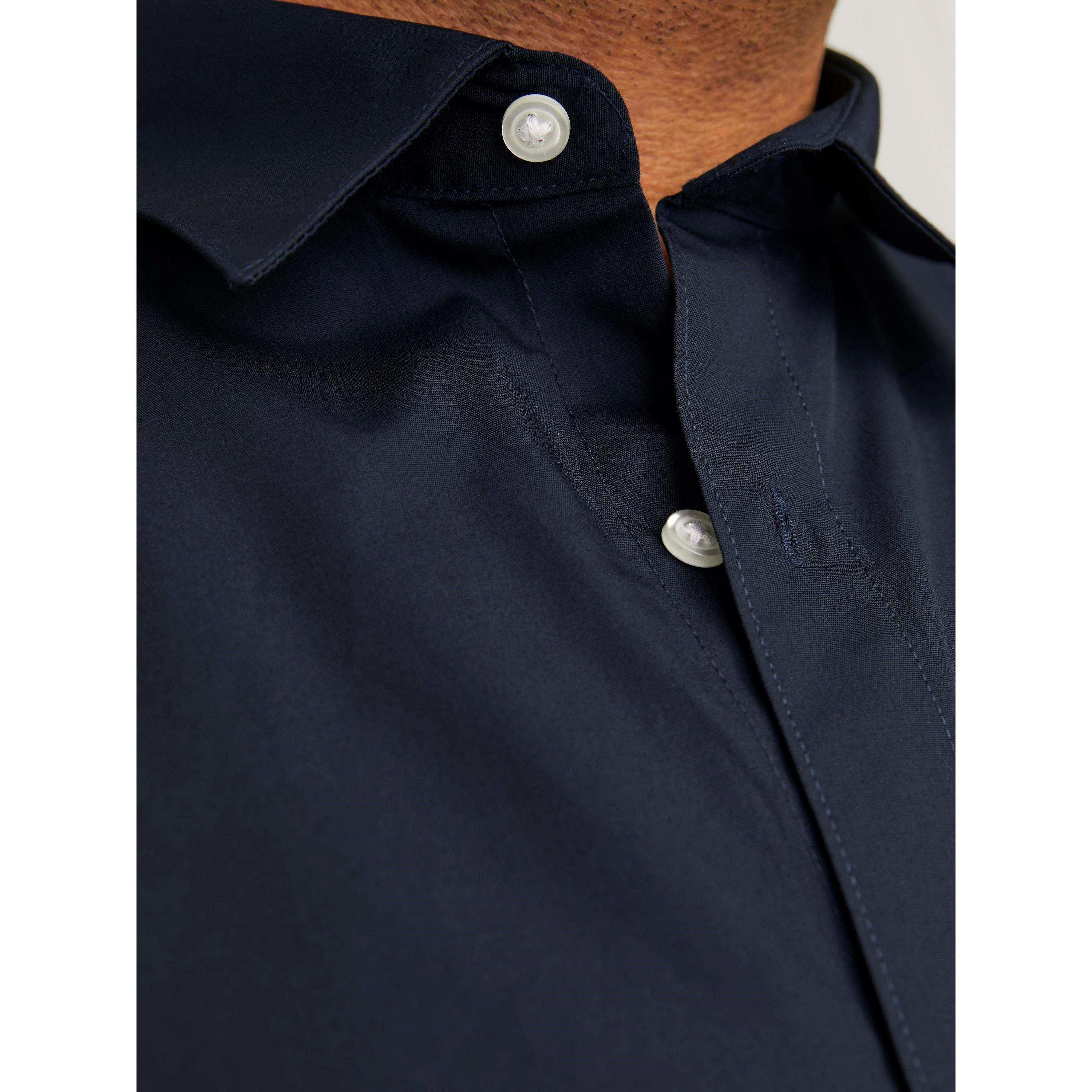 Navy Blazer - Jack and Jones - Men's Joe Plain Short Sleeve Dress Shirt - 5