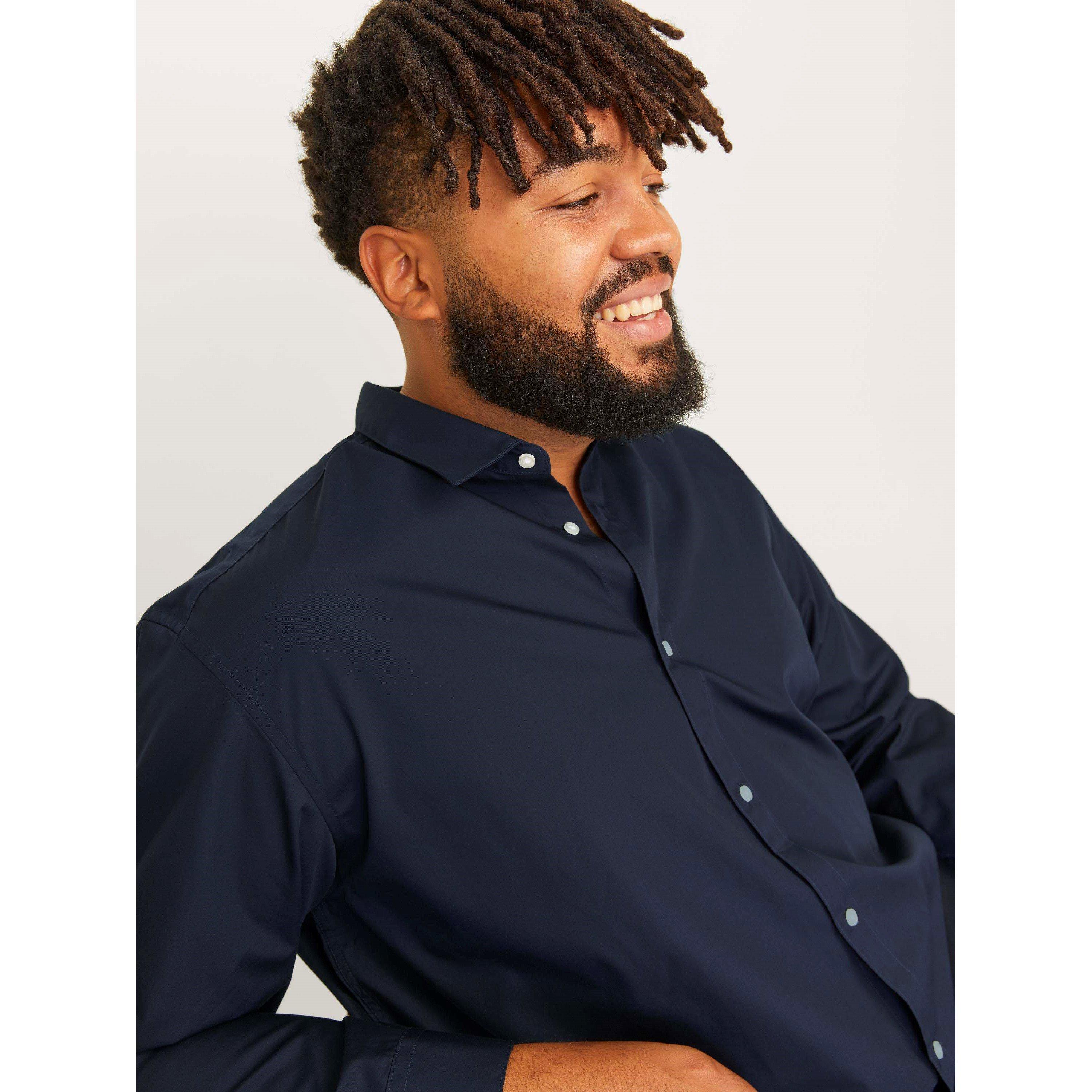 Navy Blazer - Jack and Jones - Men's Joe Plain Short Sleeve Dress Shirt - 7