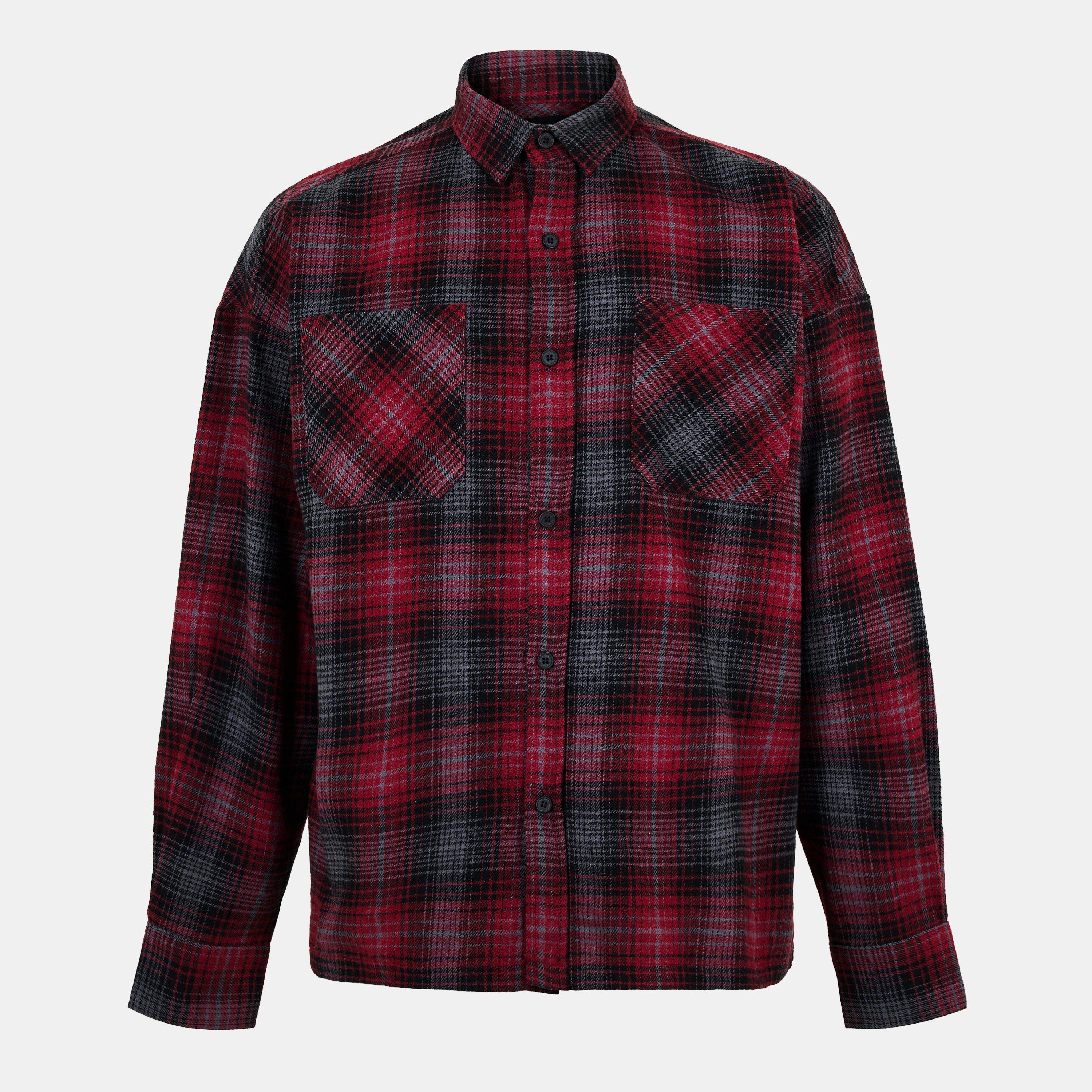 Rot - Good For Nothing - Ombre Check Flannel Shirt Red - 1