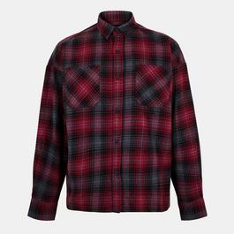Good For Nothing Check Flannel Shirt Red