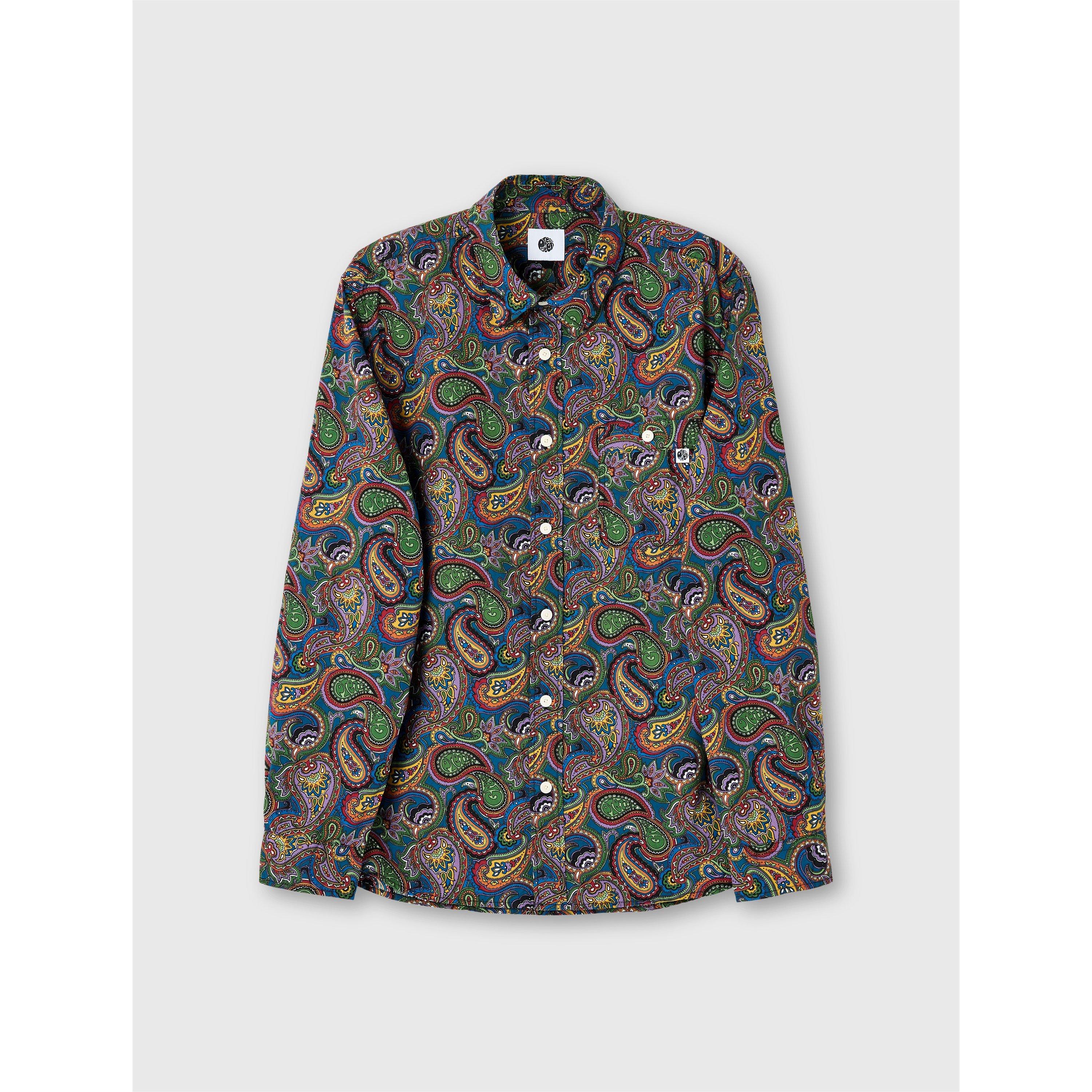 Pretty Green Men's House Paisley Long-Sleeve Patterned Shirt -  - X Large