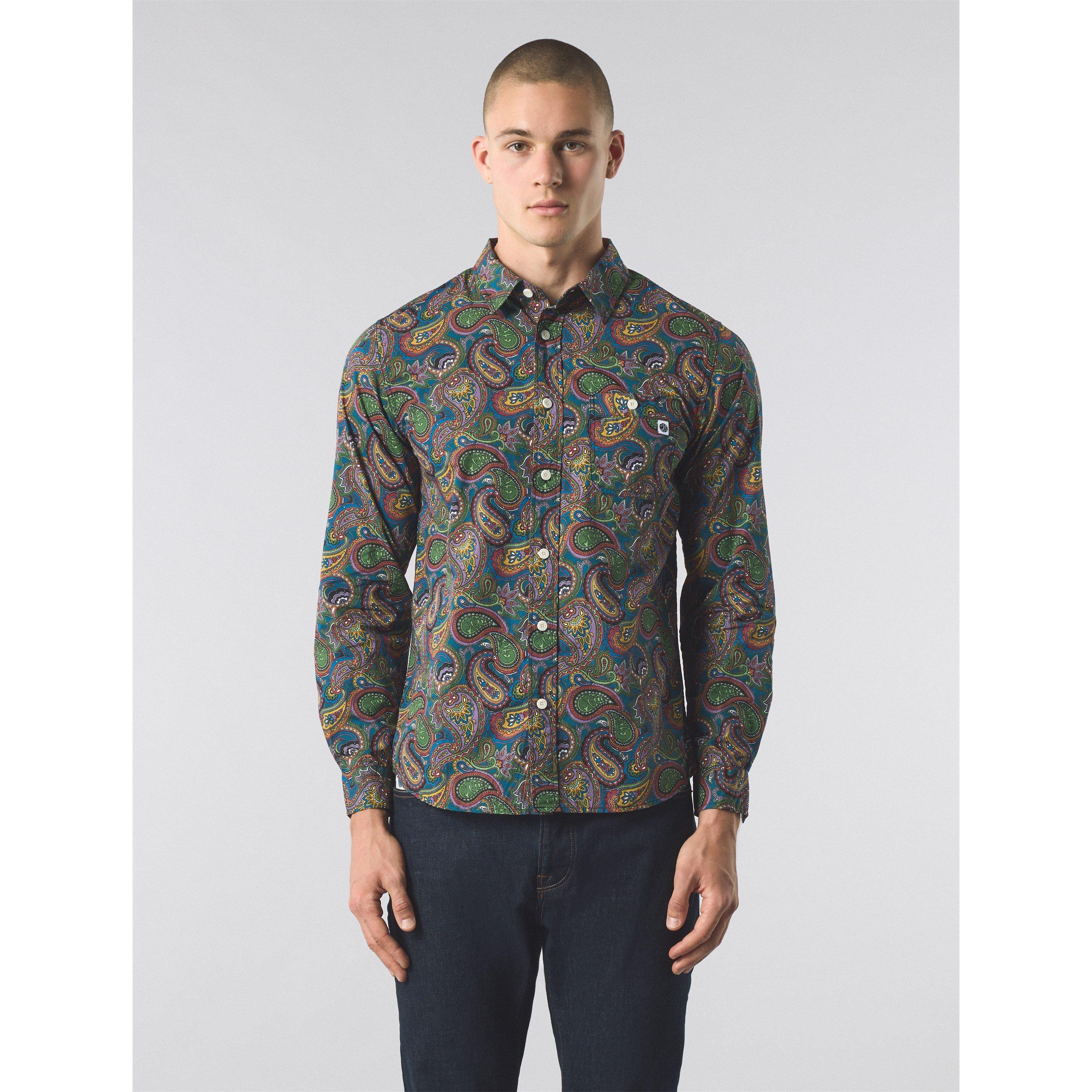 Multi - Pretty Green - Men's House Paisley Long-Sleeve Patterned Shirt - 2