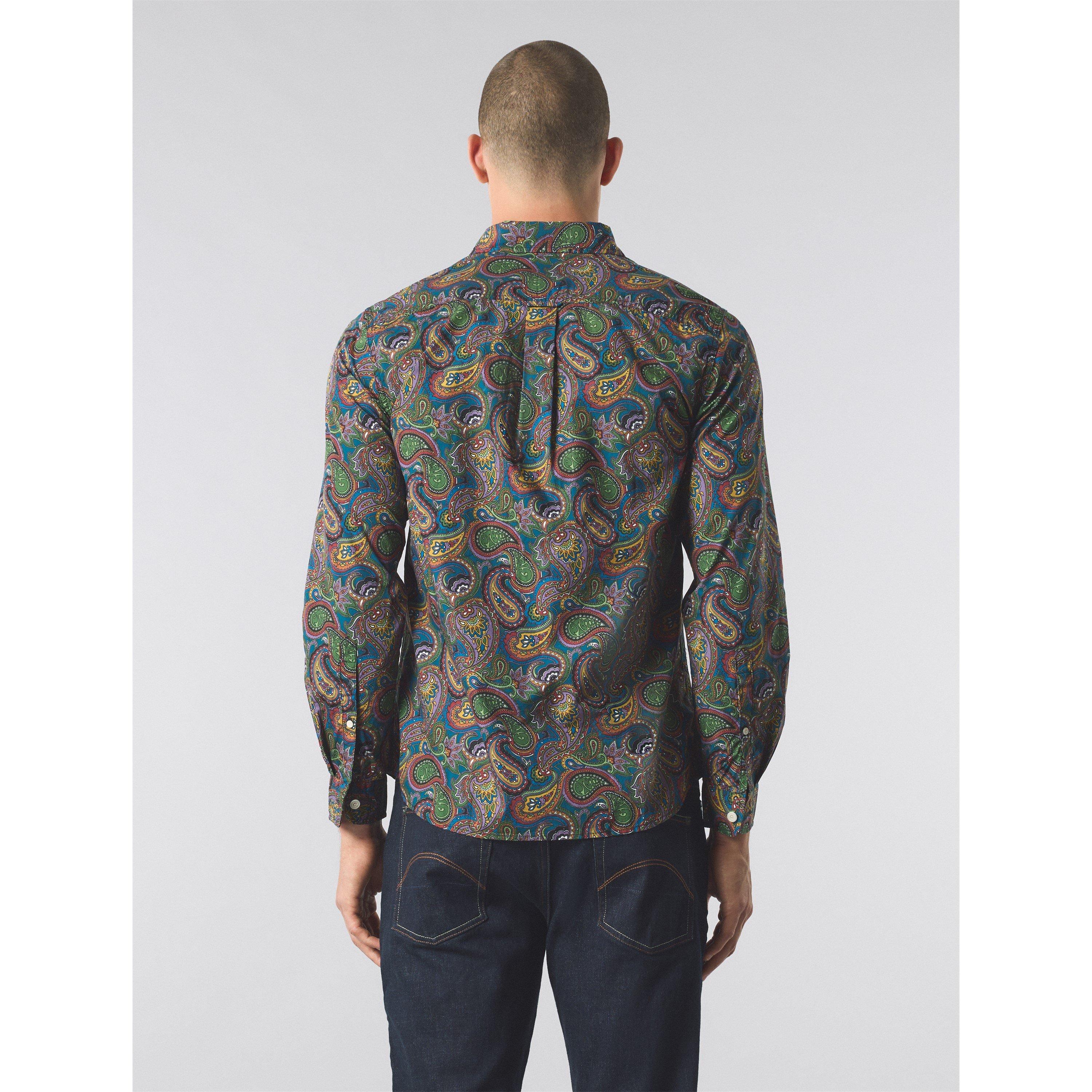 Multi - Pretty Green - Men's House Paisley Long-Sleeve Patterned Shirt - 3
