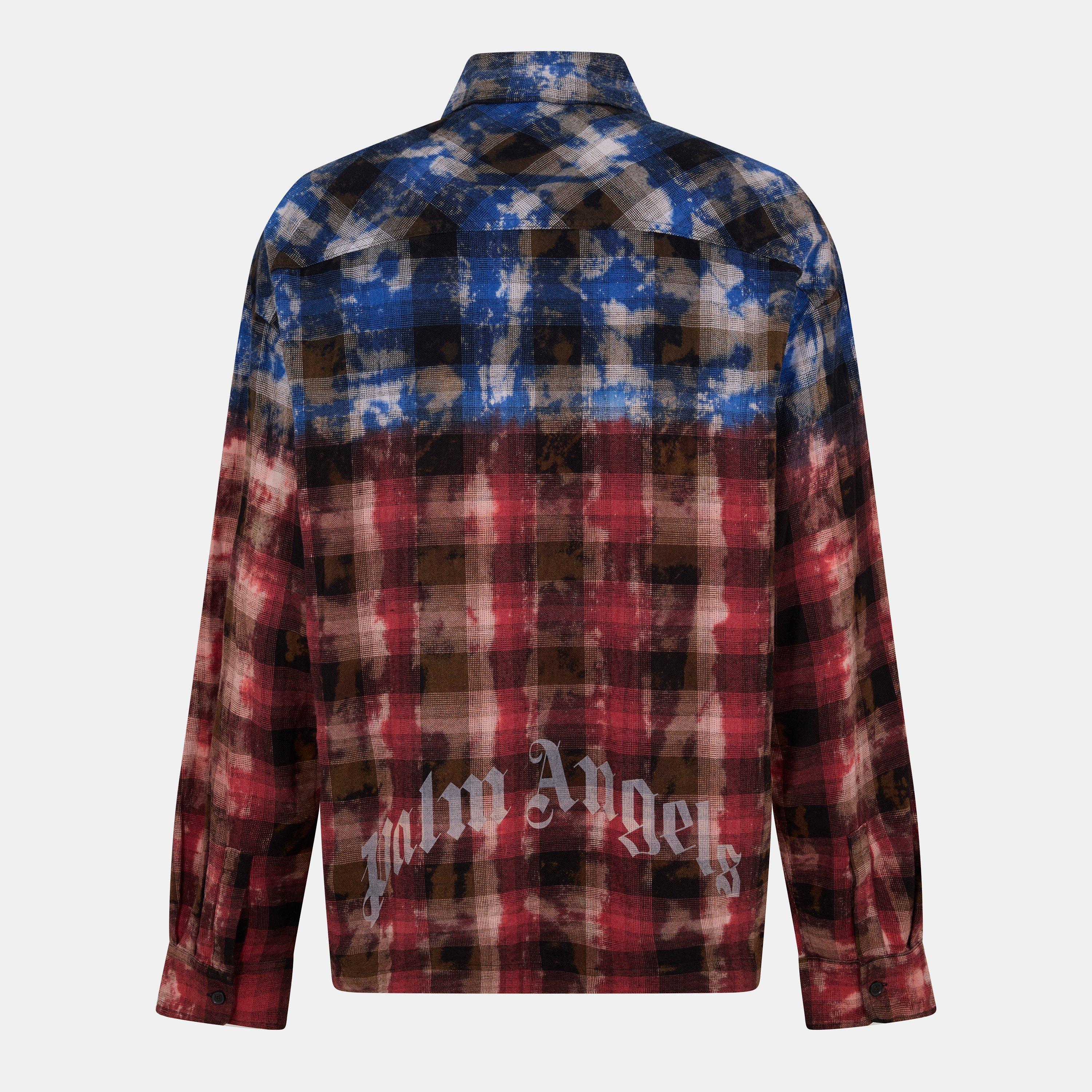 Blue/Red - Palm Angels - Men's Curve Long-Sleeve Patterned Shirt - 2
