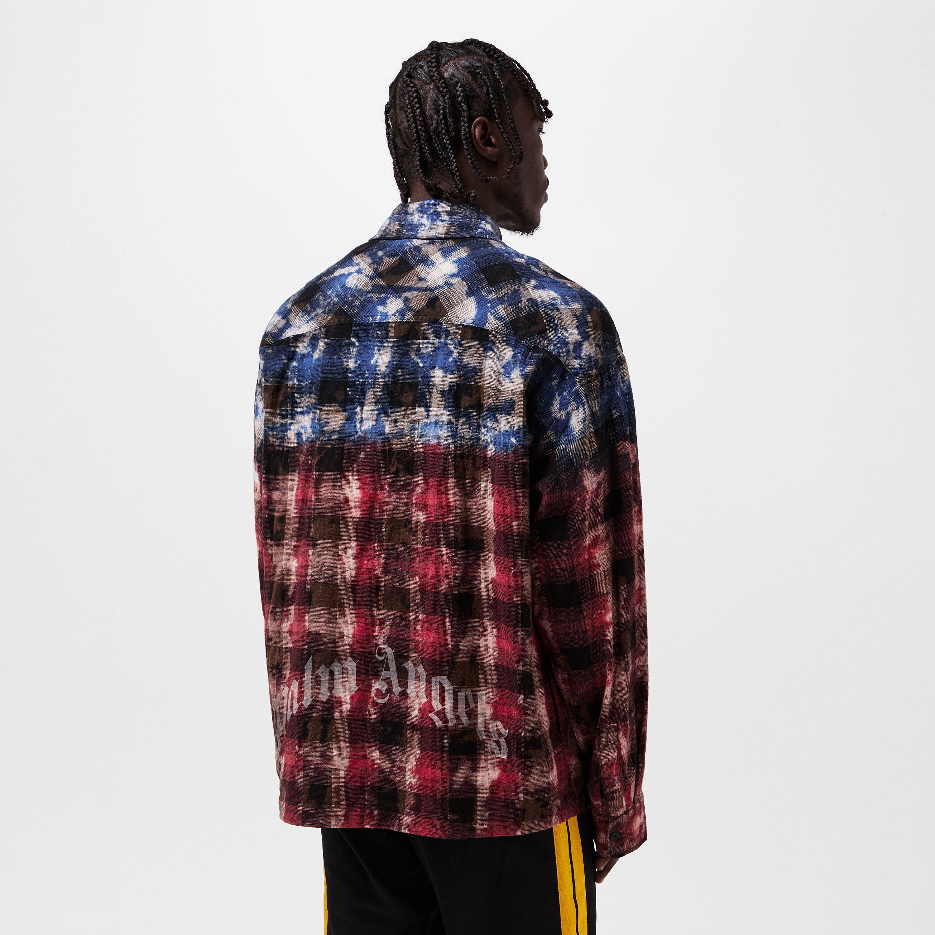 Blue/Red - Palm Angels - Men's Curve Long-Sleeve Patterned Shirt - 4