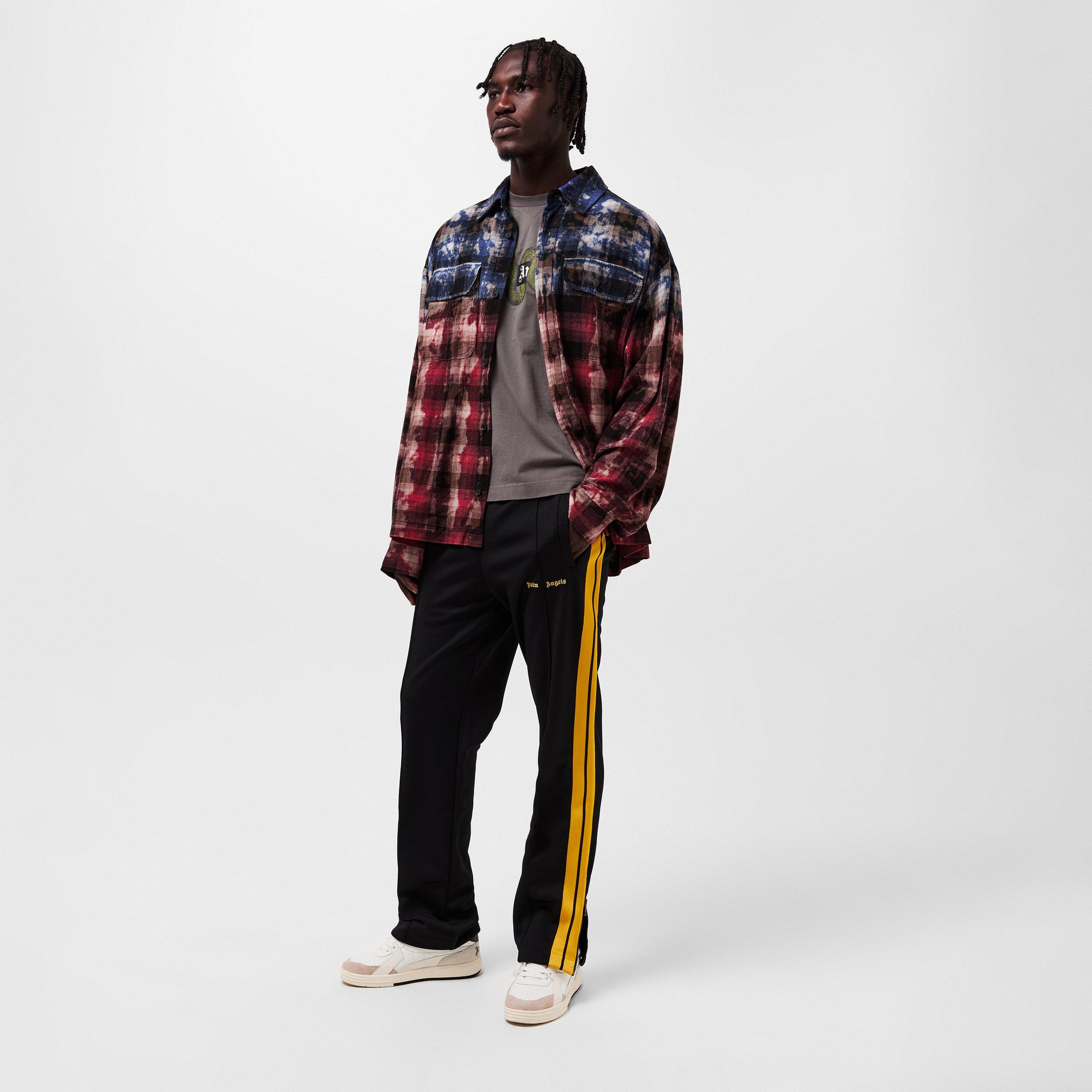 Blue/Red - Palm Angels - Men's Curve Long-Sleeve Patterned Shirt - 6