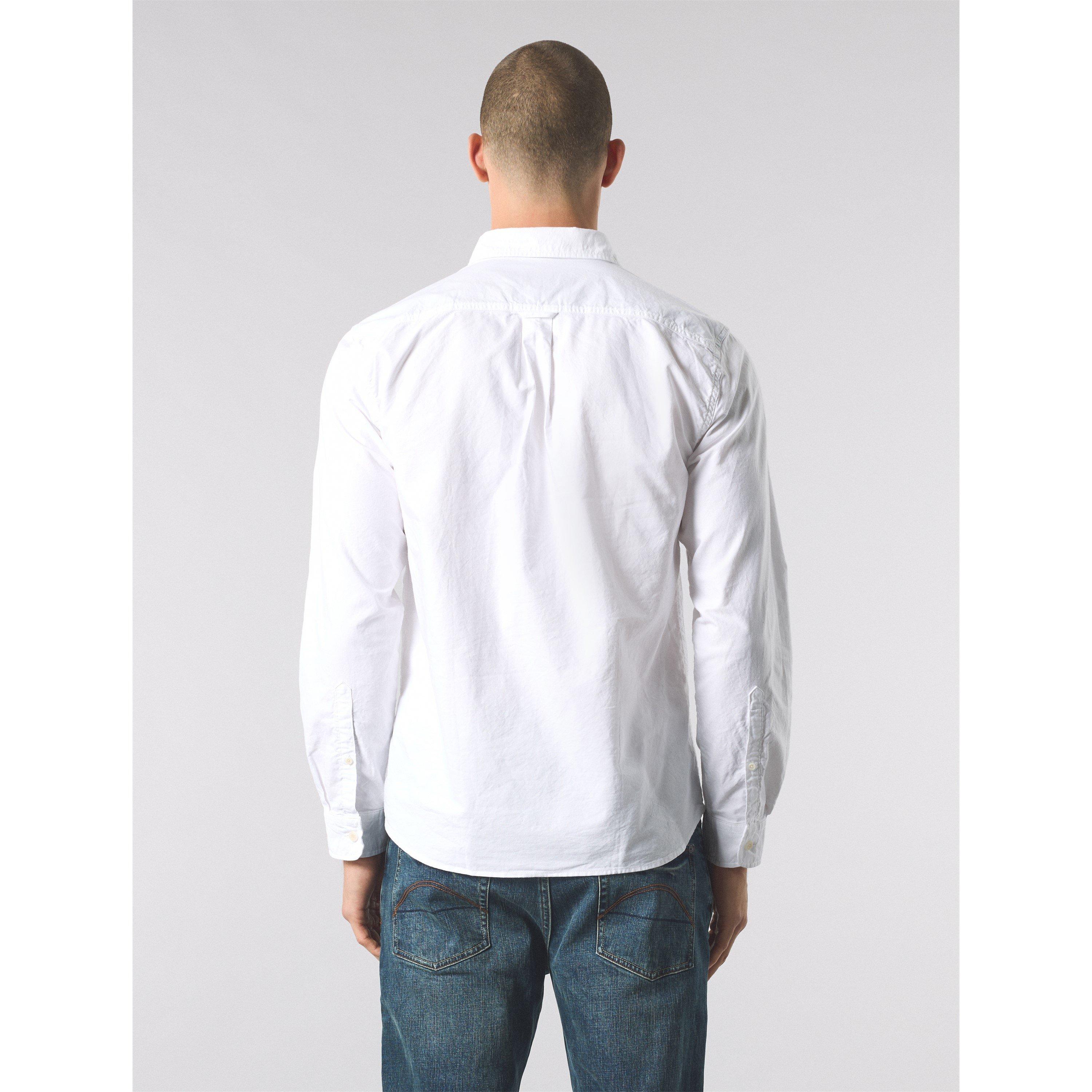 White - Pretty Green - Men's Long-Sleeve Plain Shirt - 3