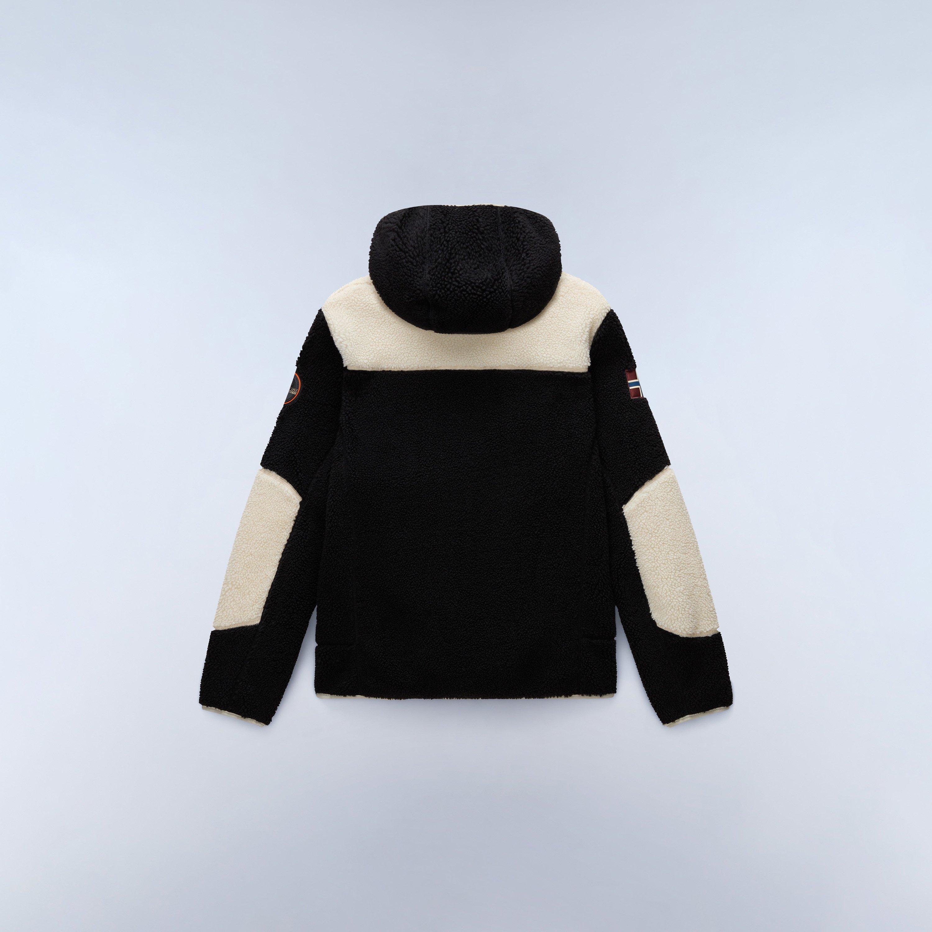 Black/Beige - Napapijri - Yupik Full Zip Fleece Hoodie Mens - 2