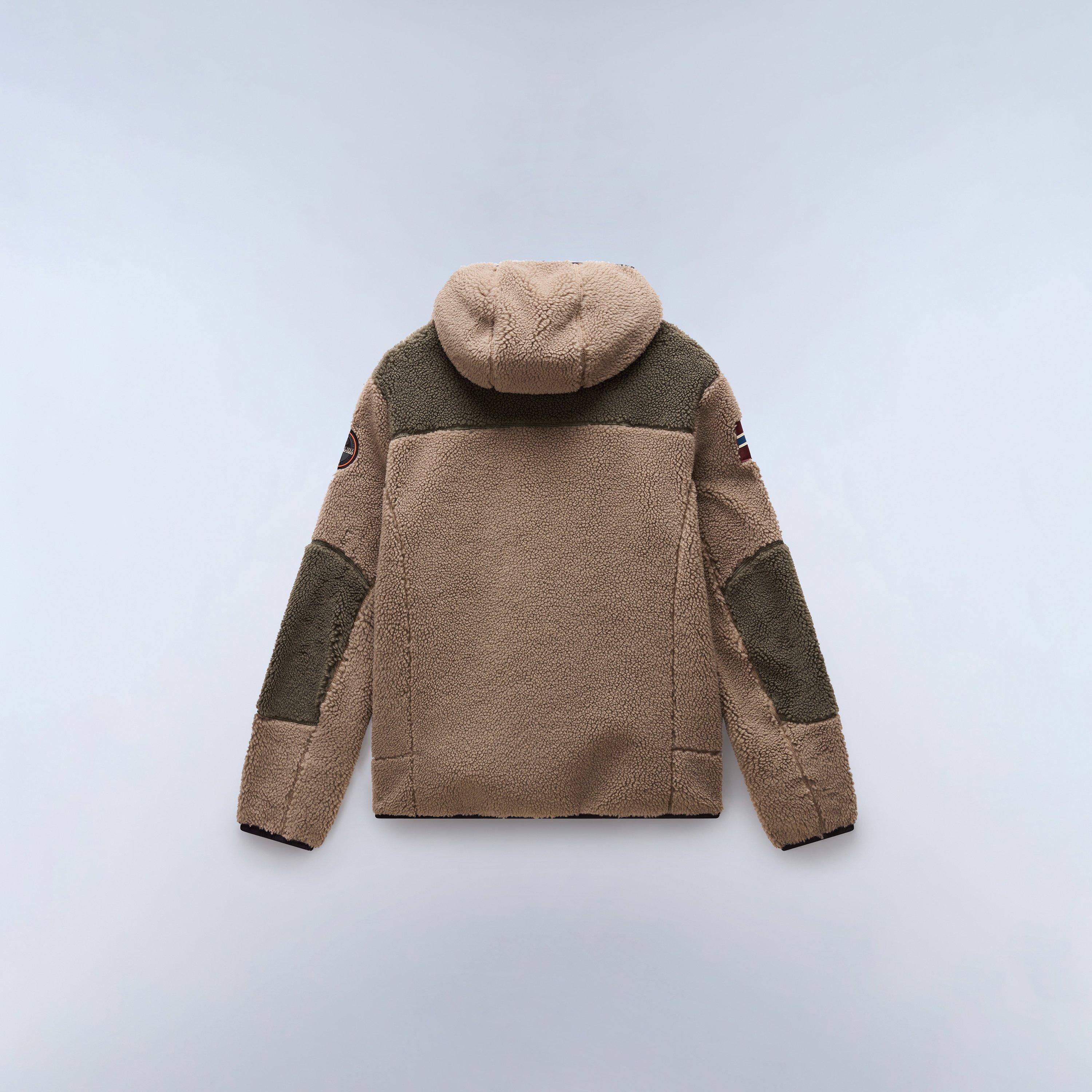 Beige/Green - Napapijri - Napa Yupik Full Zip Fleece Hoodie Mens - 2