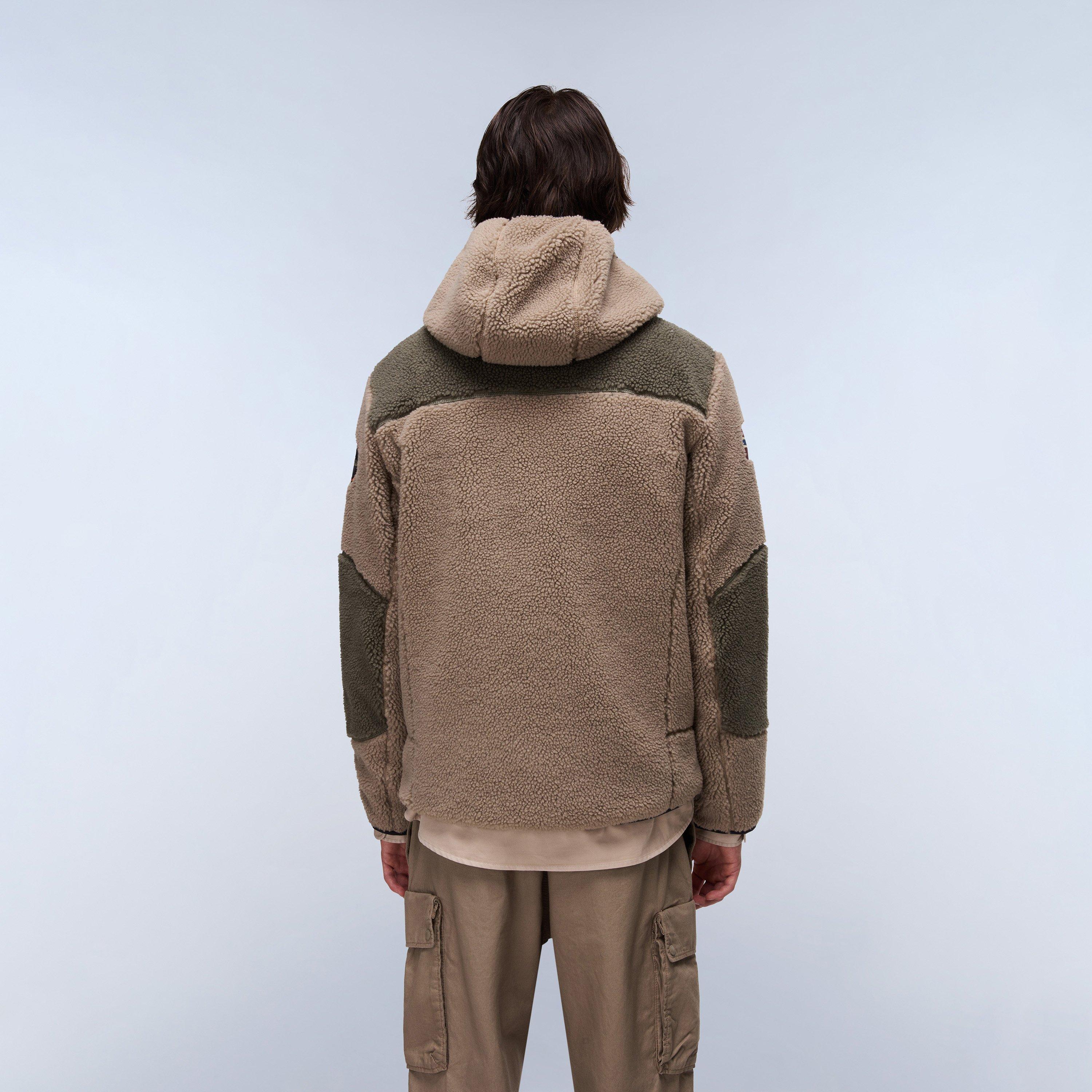 Beige/Green - Napapijri - Napa Yupik Full Zip Fleece Hoodie Mens - 4