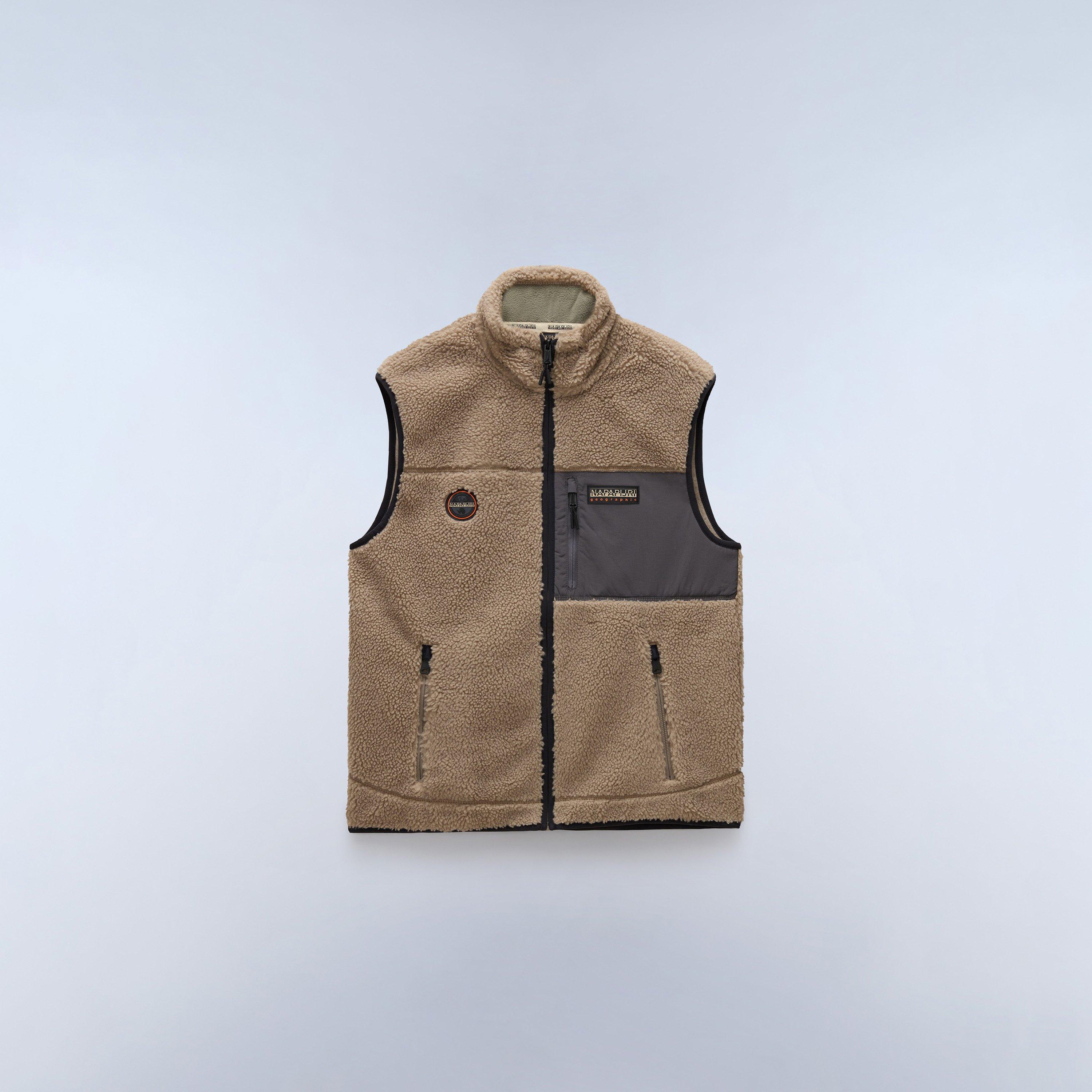 Beige/Green - Napapijri - Yupik Vest Mens - 1