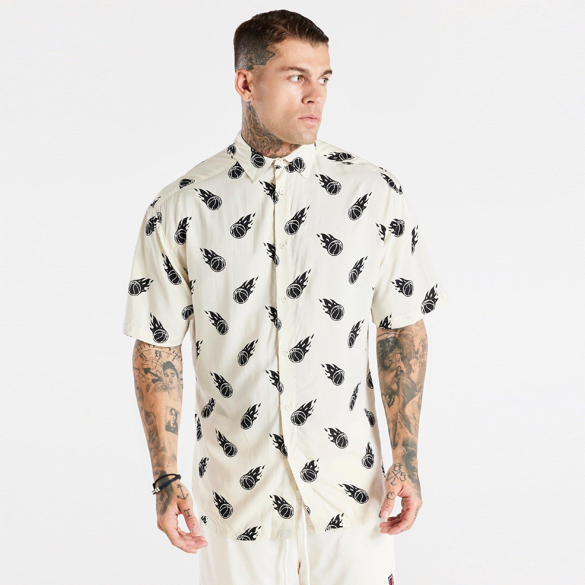Ecru - SikSilk - Men's Short-Sleeve Plain Shirt - 1
