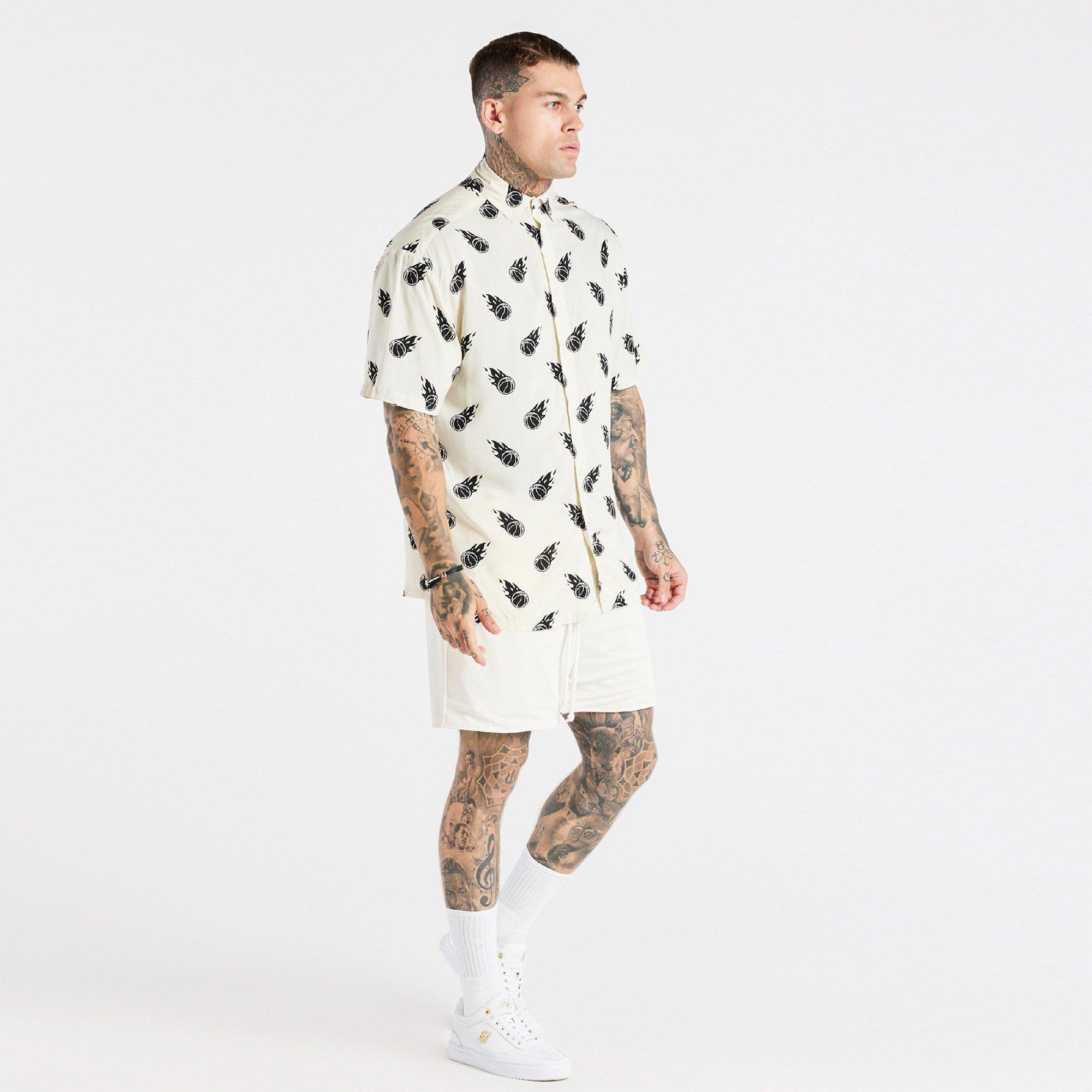 Ecru - SikSilk - Short-Sleeve Plain Shirt - 4