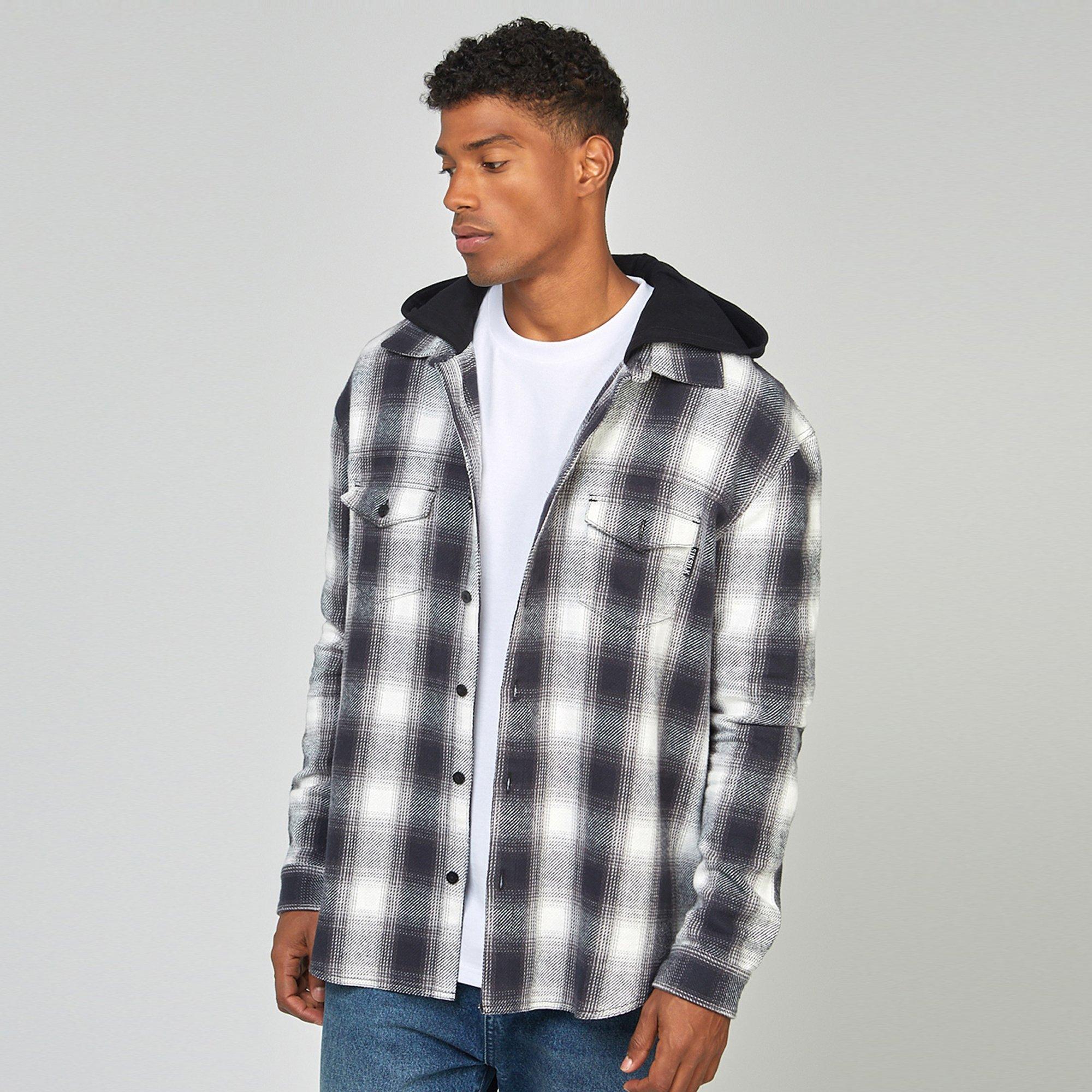 Grigio/Nero - SikSilk - Plaid Long-Sleeve Shirt - 4