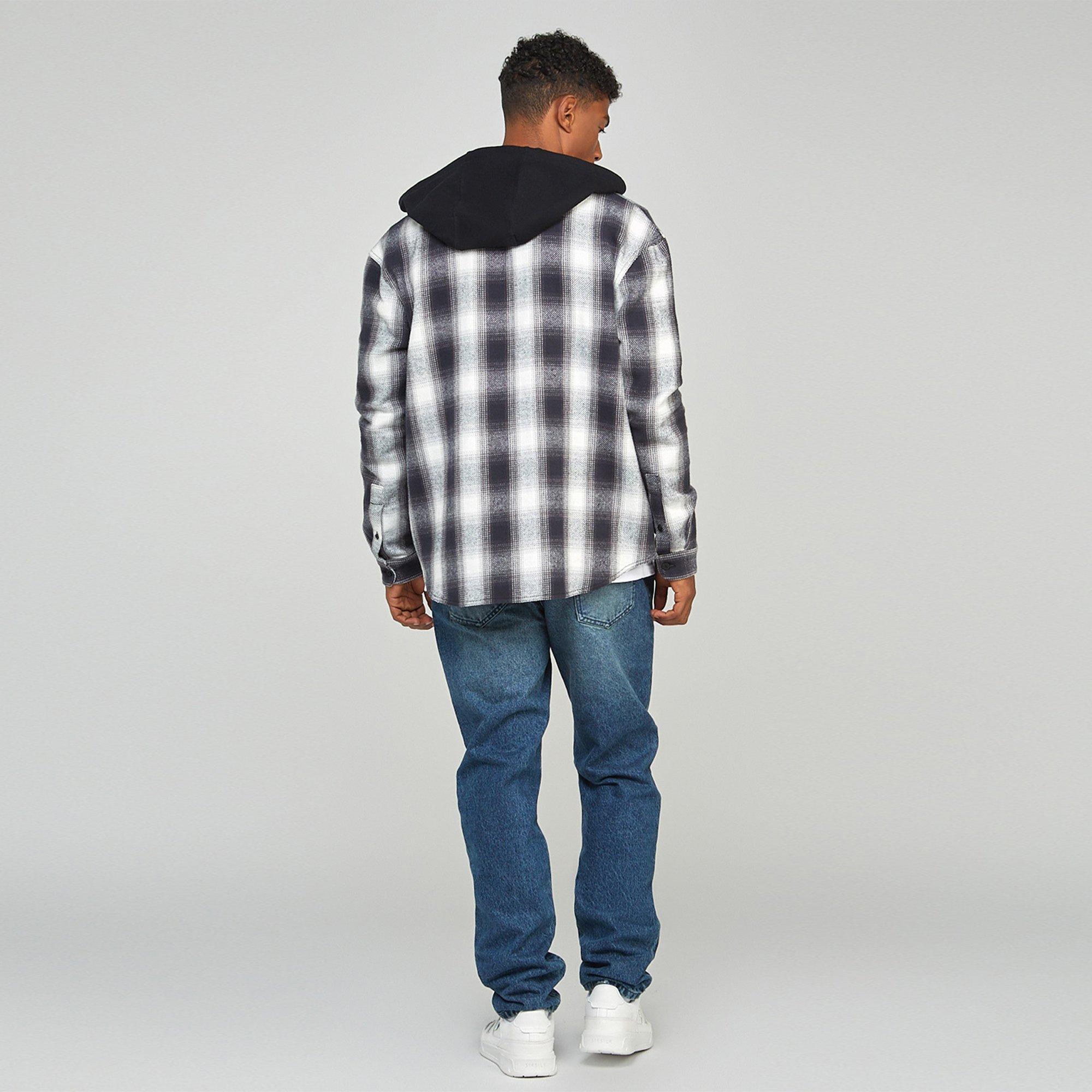 Grigio/Nero - SikSilk - Plaid Long-Sleeve Shirt - 5