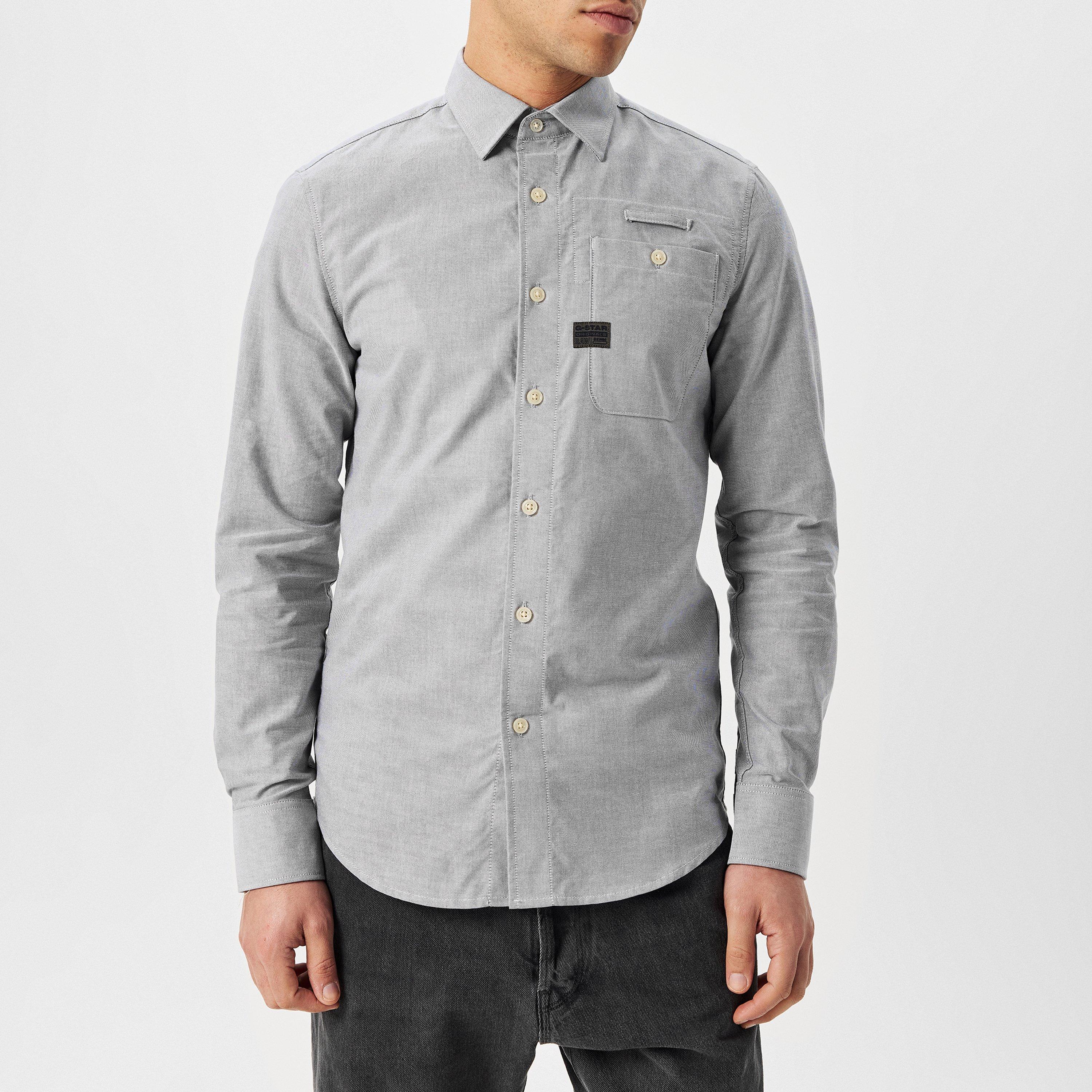 Gry/Blanc - G Star - Bristum 2.0 Slim Shirt - 3