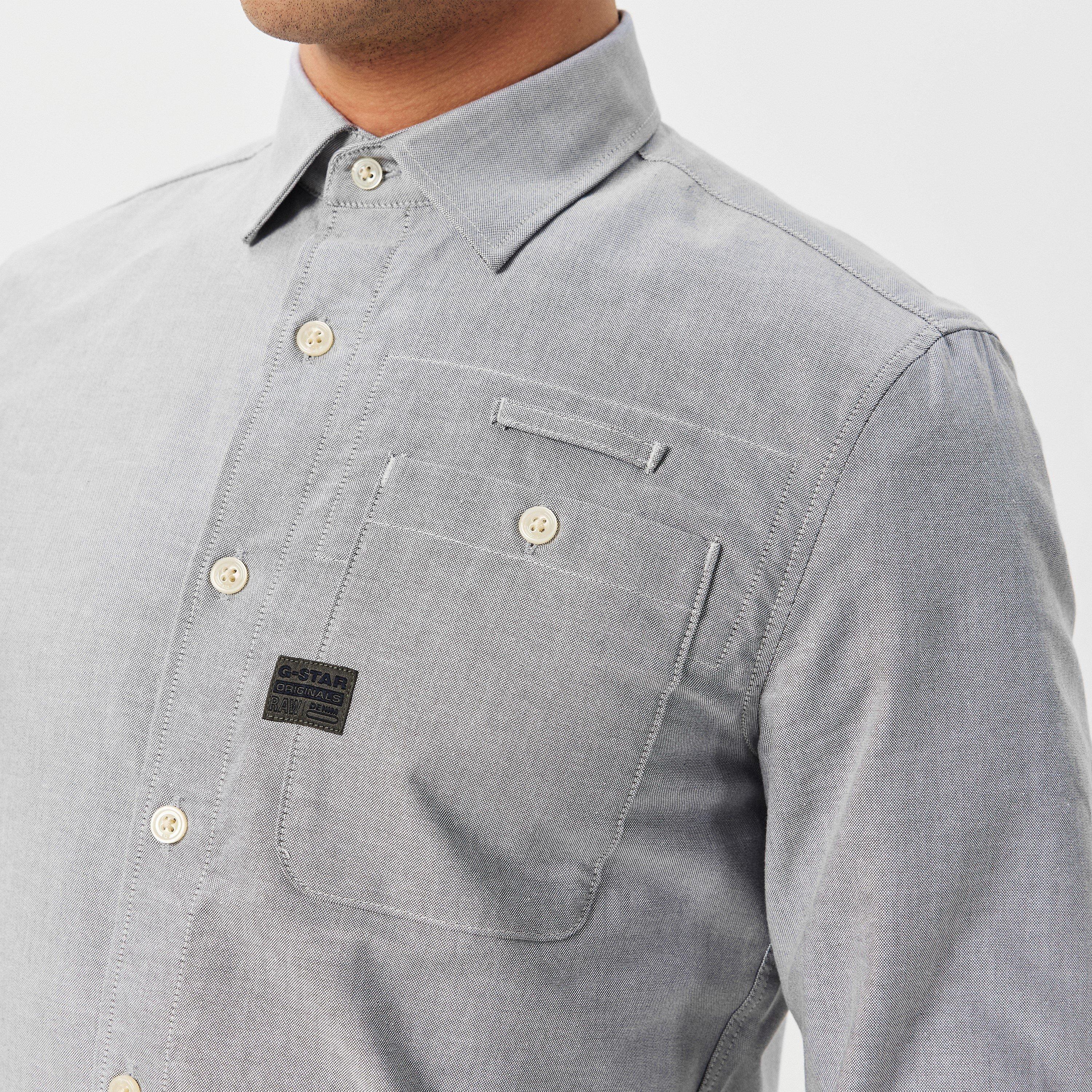 Gry/Blanc - G Star - Bristum 2.0 Slim Shirt - 5
