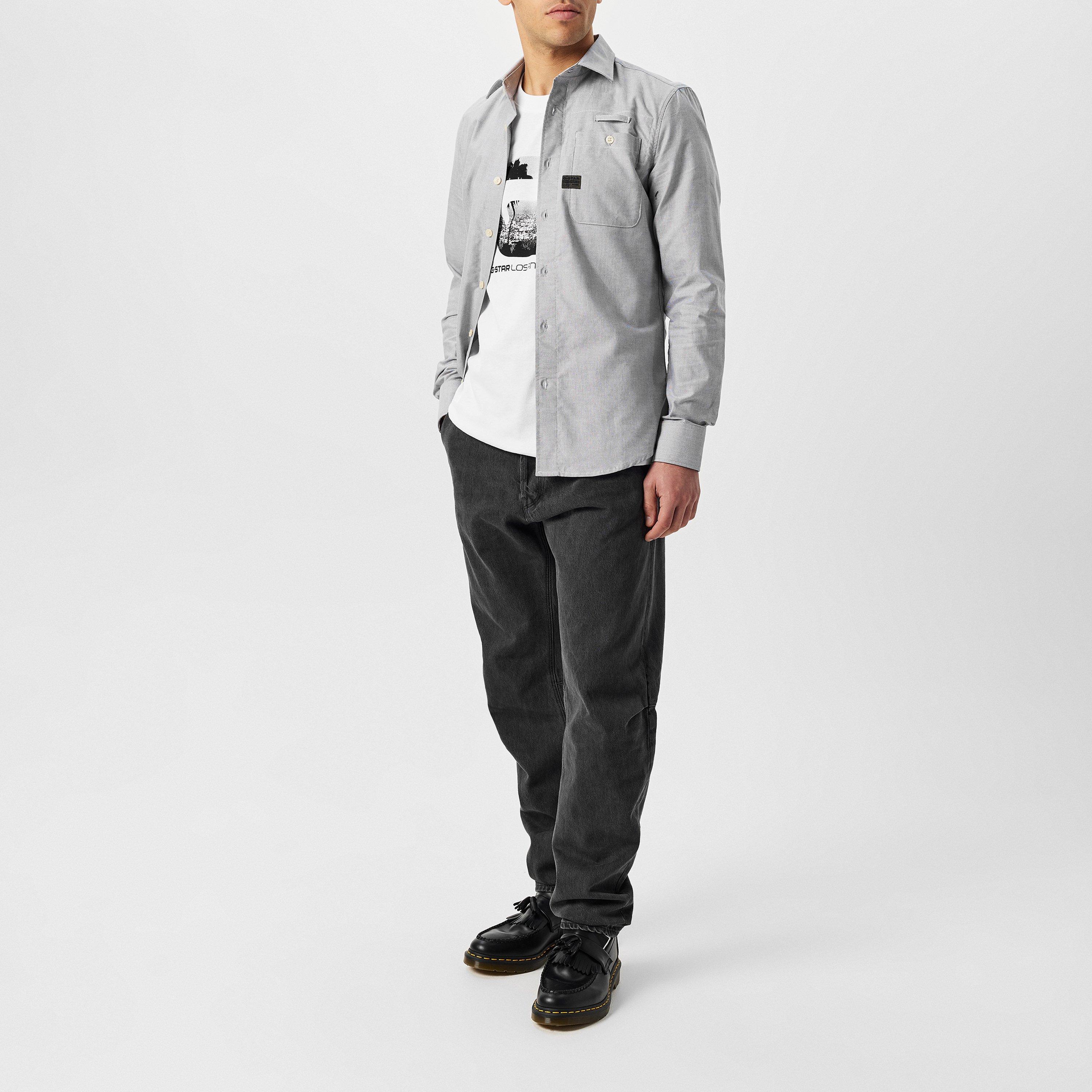 Gry/Blanc - G Star - Bristum 2.0 Slim Shirt - 6