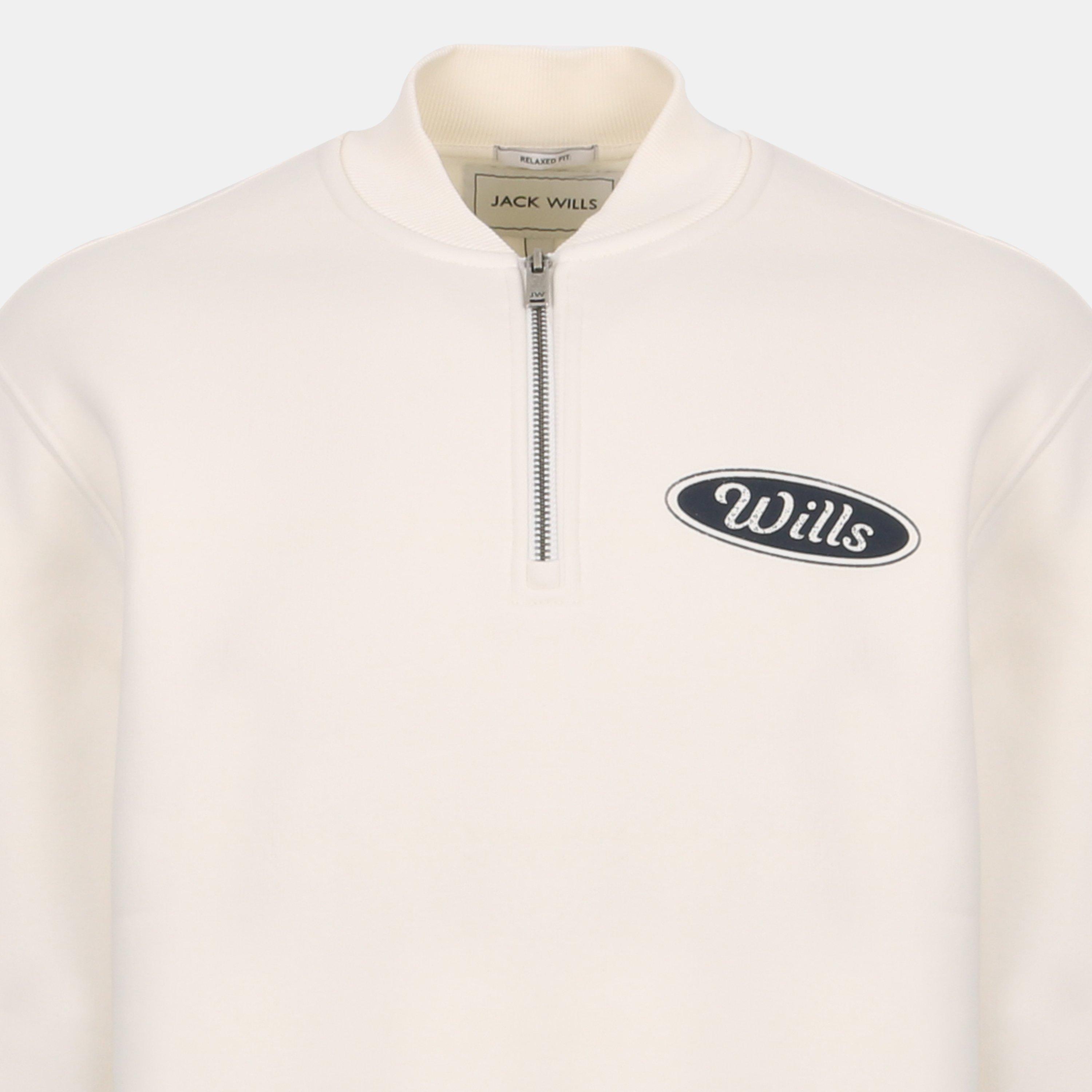 Knochenweiß - Jack Wills - Americano Cotton Long Sleeve Oversized Fit quarter Zip Fleece - 3