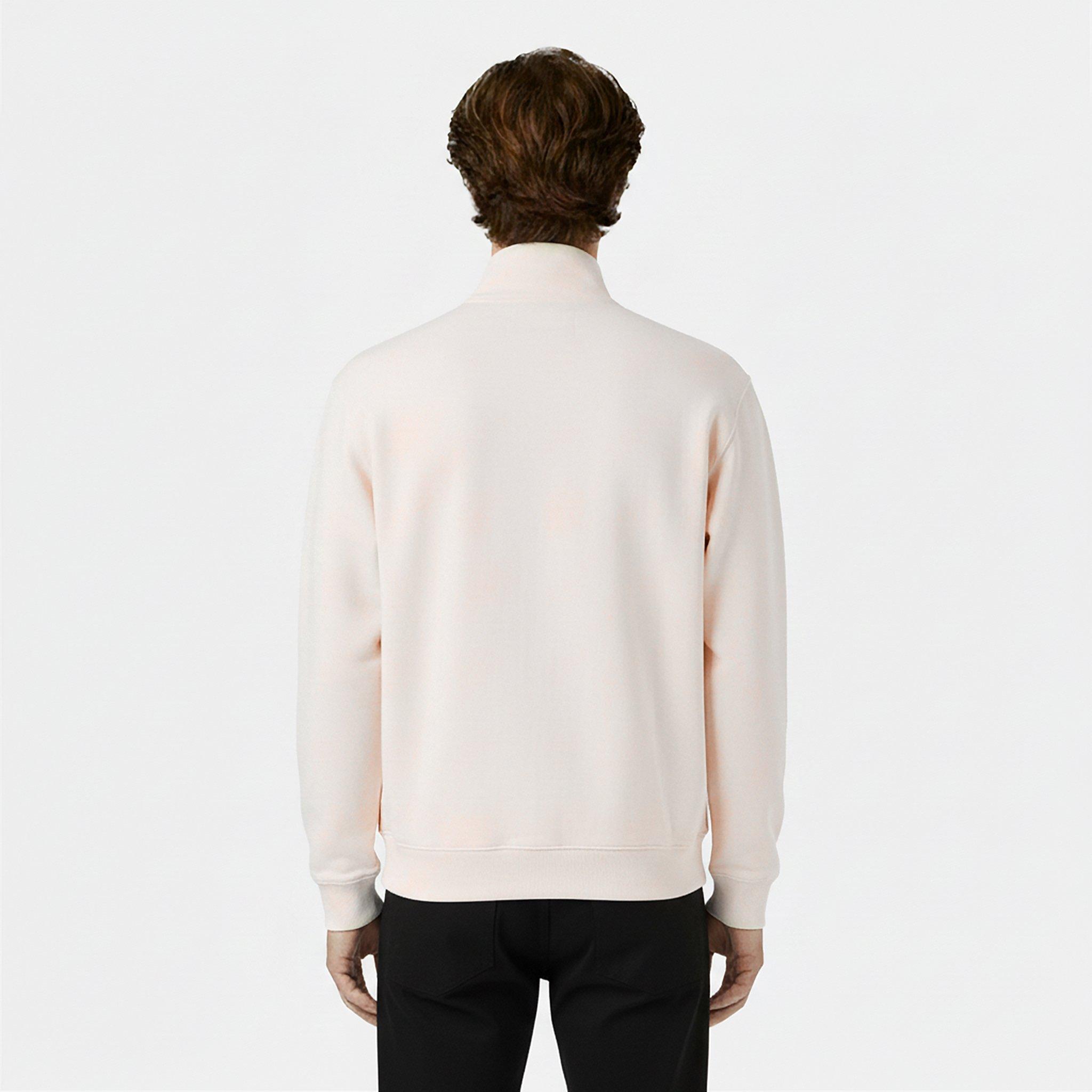 Bone White - Jack Wills - Men's Americano Cotton Long Sleeve Oversized Fit 1/4 Zip Fleece - 4